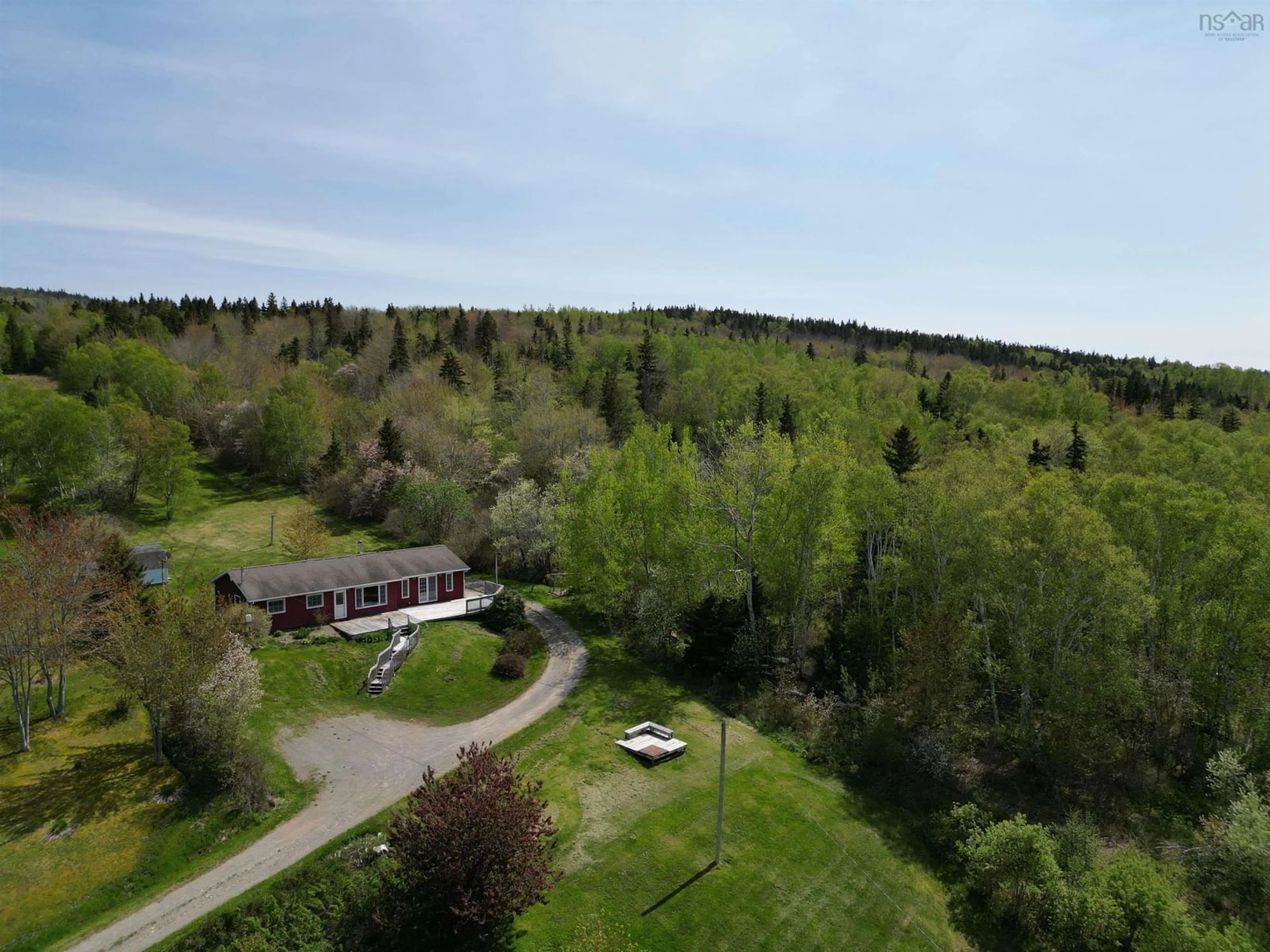 A pic from outside/outdoor area/front of a property/back of a property/a pic from drone, forest/trees view for 6783 Grand Narrows Highway, Shenacadie Nova Scotia B1T 1M6