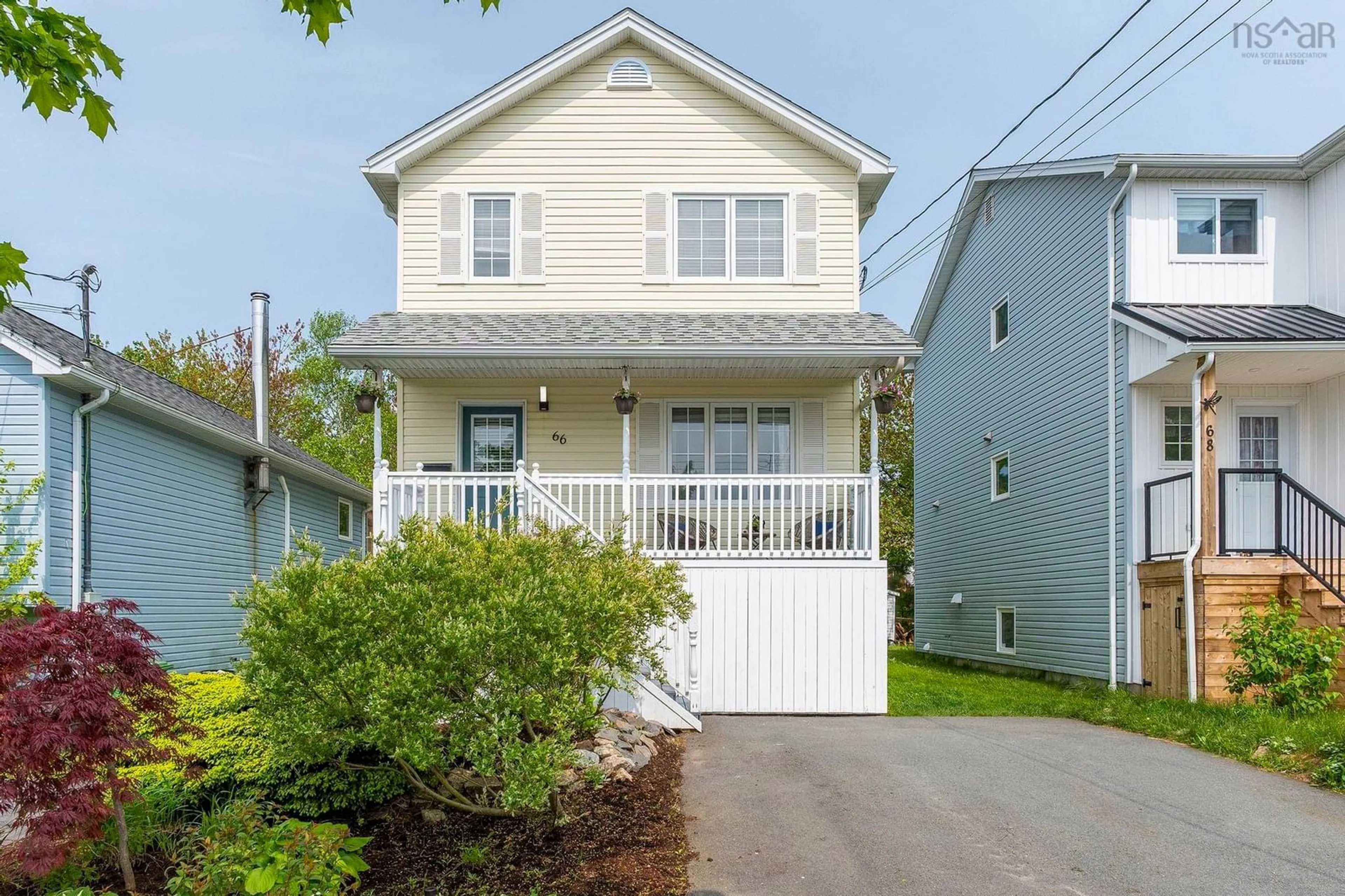 Home with vinyl exterior material, street for 66 Theakston Ave, Halifax Nova Scotia B3P 2S8