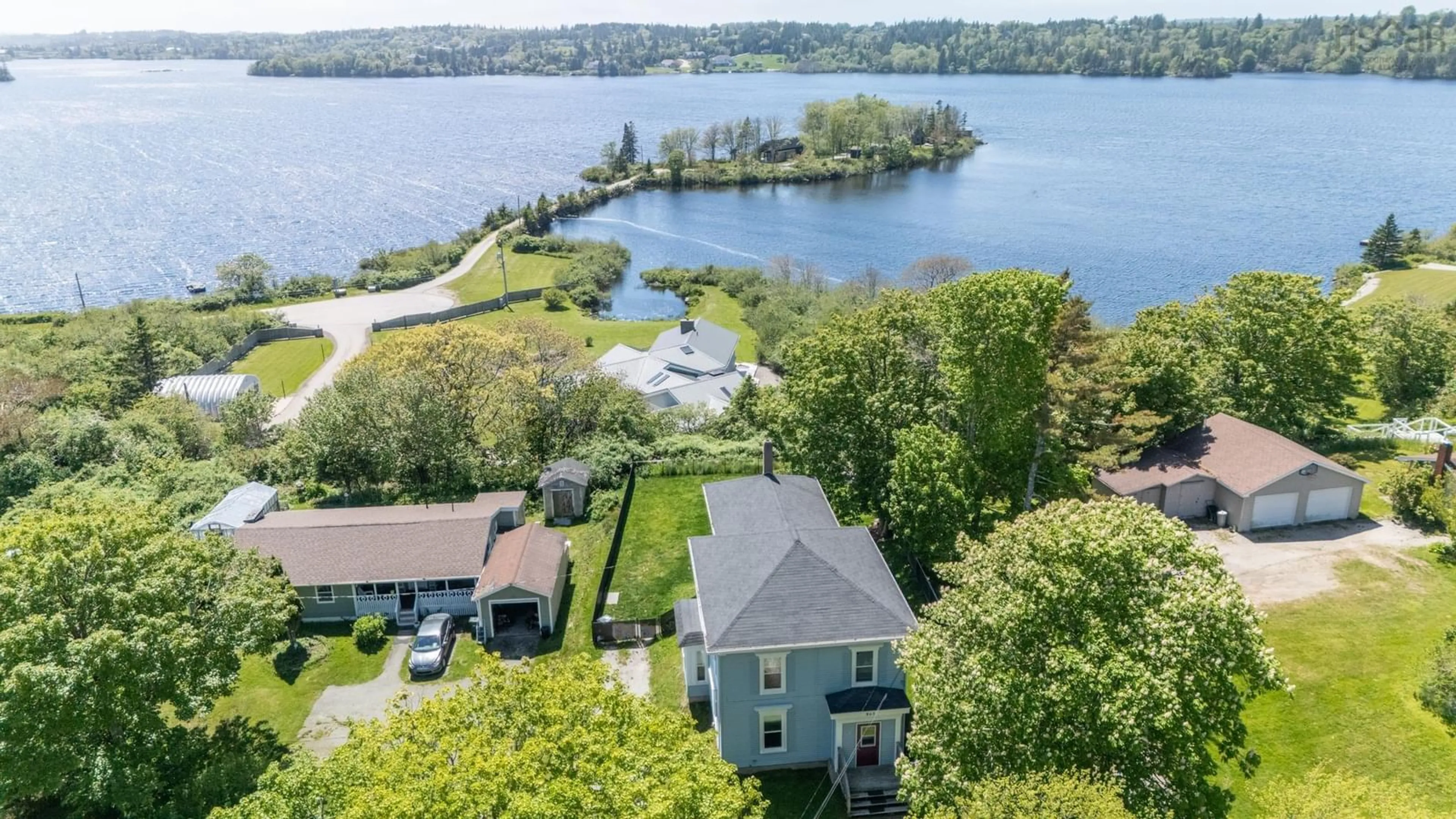 A pic from outside/outdoor area/front of a property/back of a property/a pic from drone, water/lake/river/ocean view for 865 Highway 1, Hebron Nova Scotia B5A 5Z5