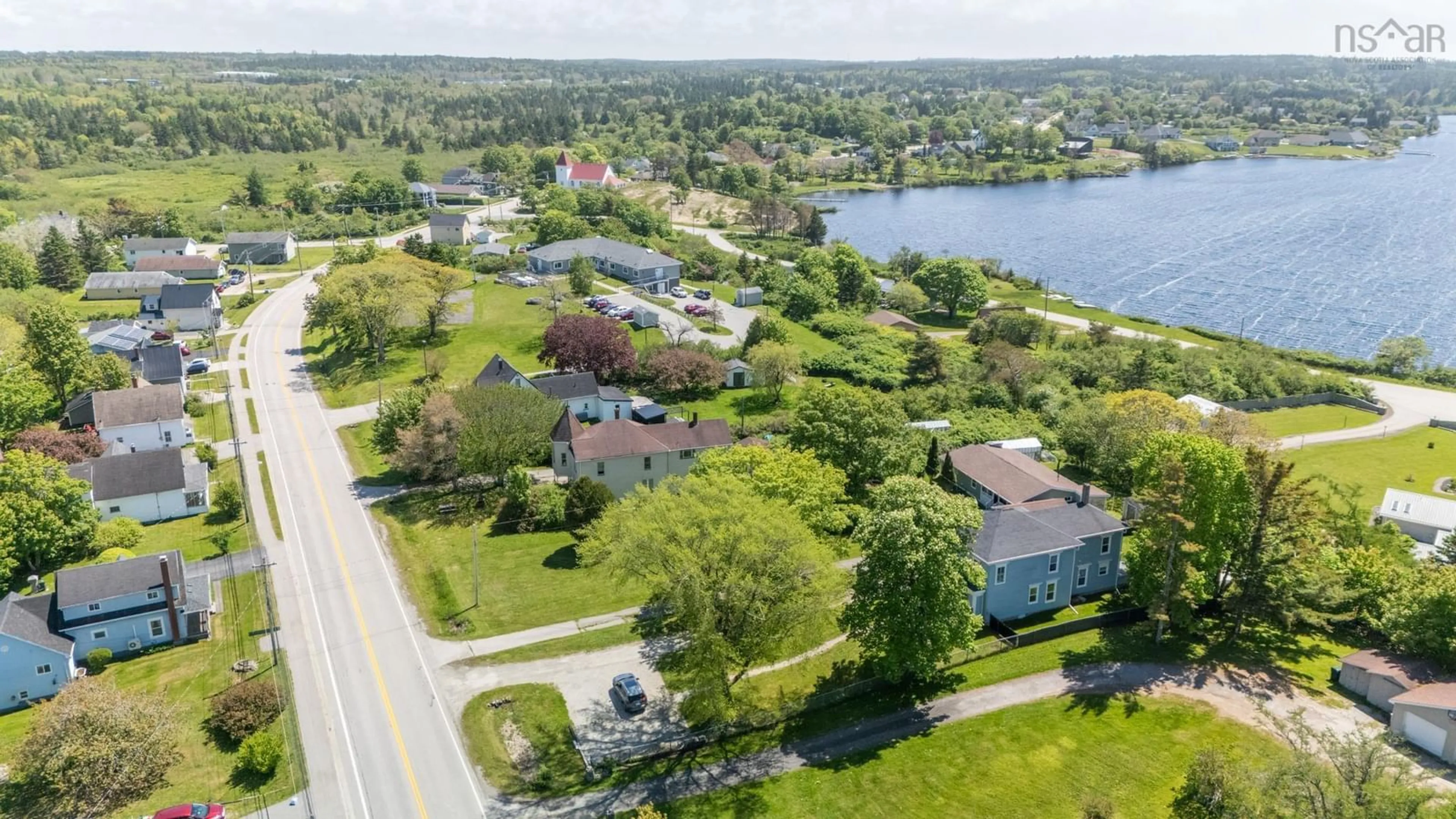 A pic from outside/outdoor area/front of a property/back of a property/a pic from drone, water/lake/river/ocean view for 865 Highway 1, Hebron Nova Scotia B5A 5Z5