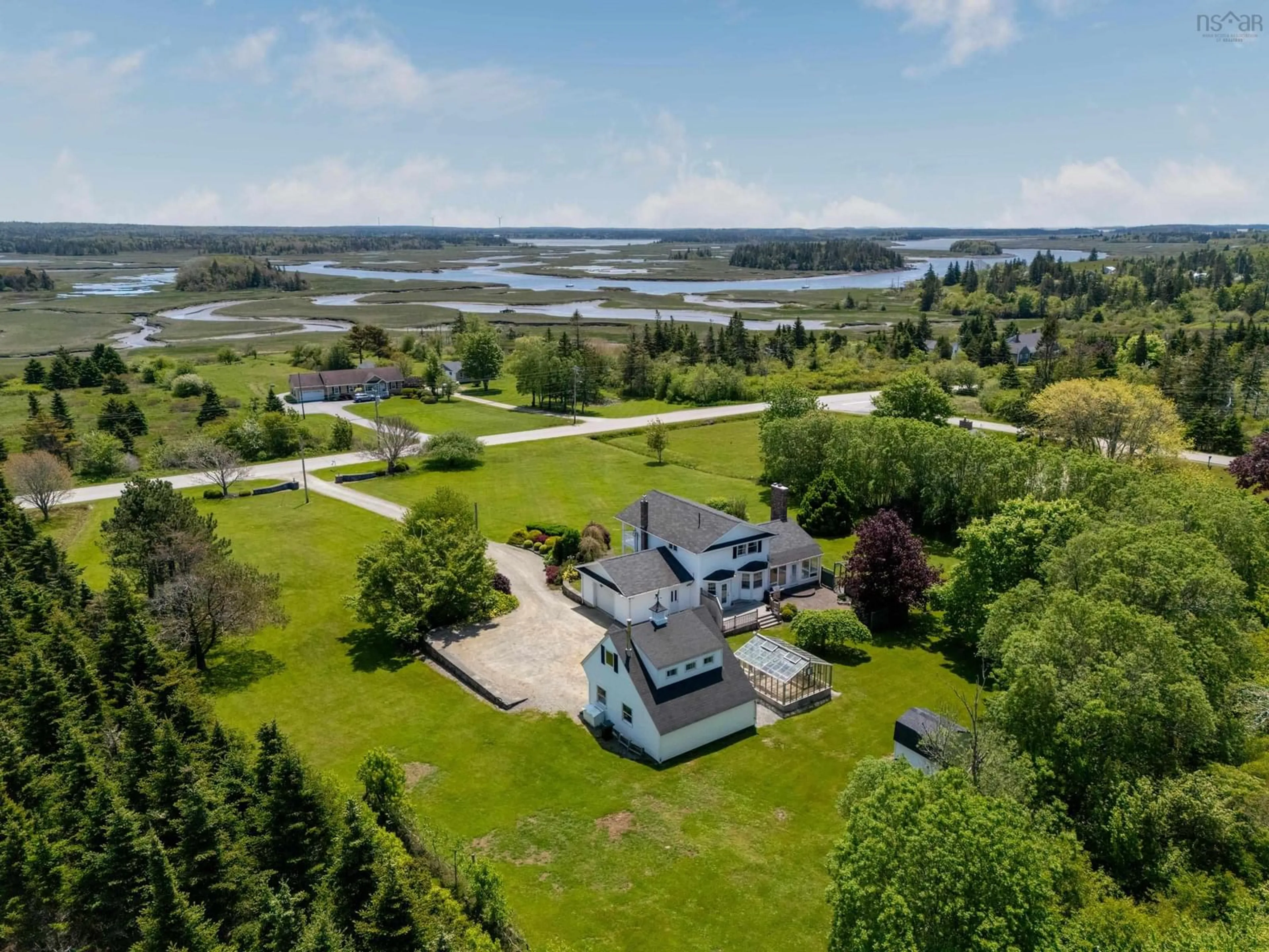 A pic from outside/outdoor area/front of a property/back of a property/a pic from drone, water/lake/river/ocean view for 296 Chebogue Rd, Arcadia Nova Scotia B5A 5E9