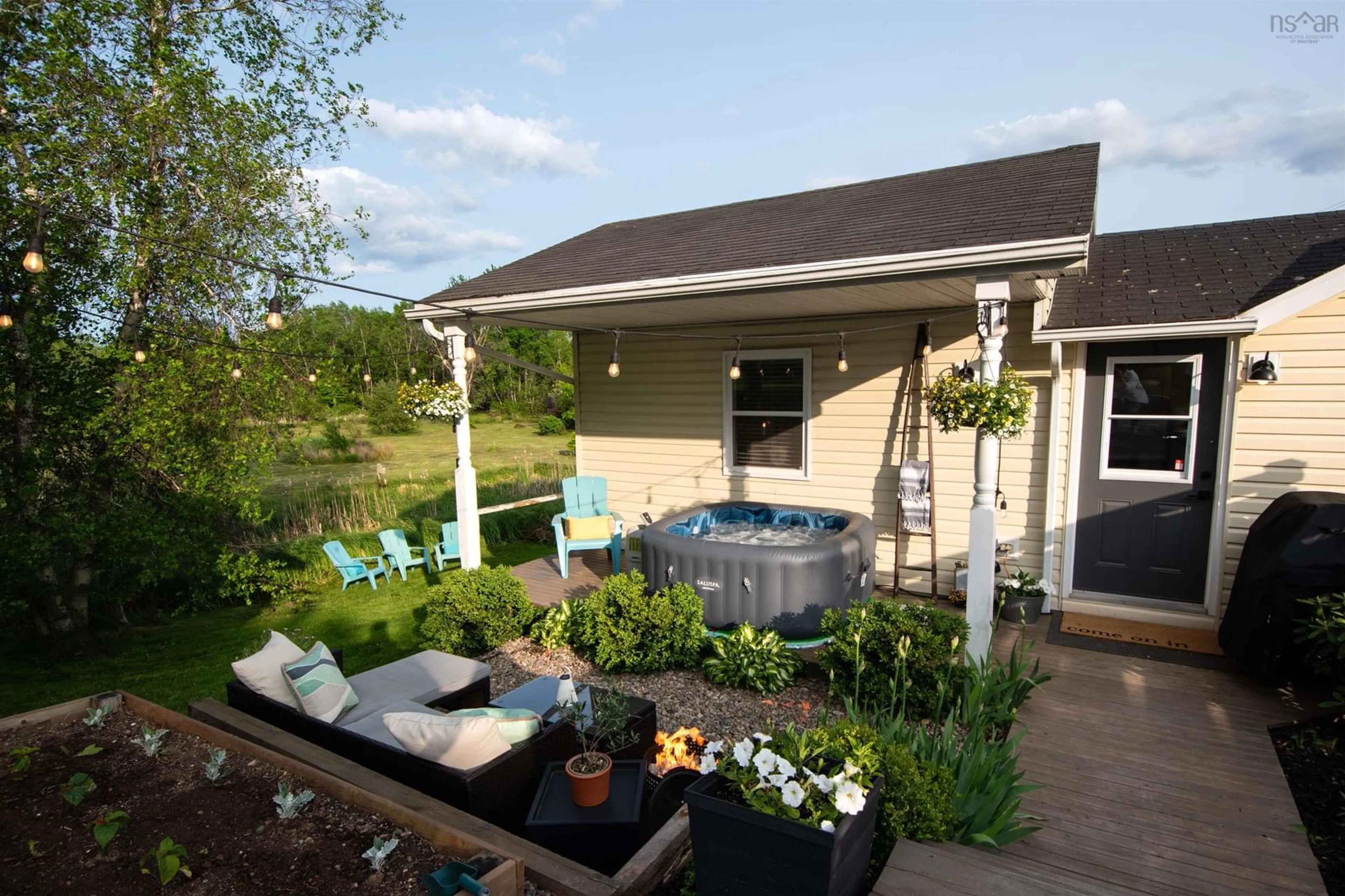Patio, water/lake/river/ocean view for 4293 Highway 1, Three Mile Plains Nova Scotia B0N 2T0