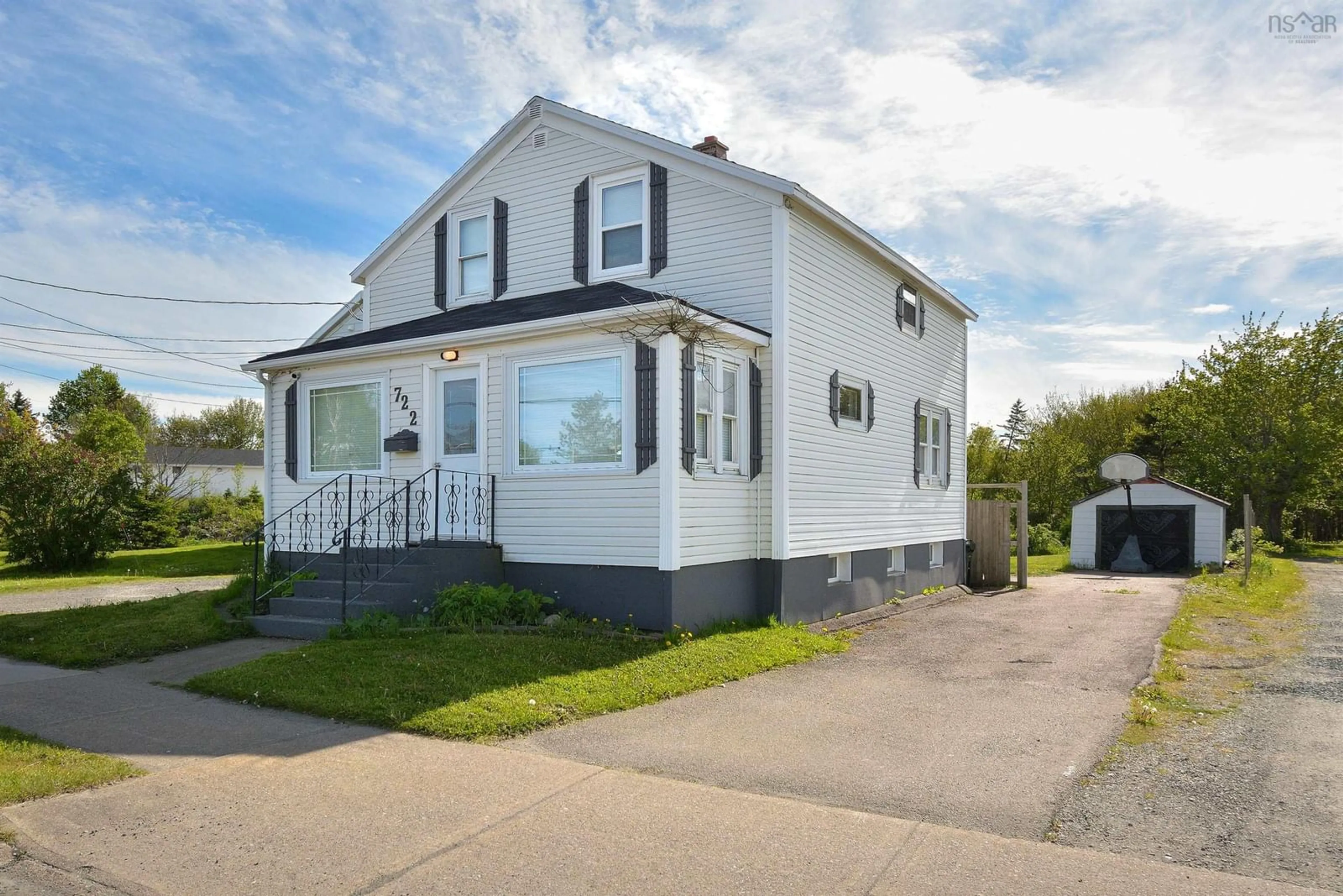 Home with vinyl exterior material, street for 722 Alexandra, Prime Brook Nova Scotia B1S 2H4