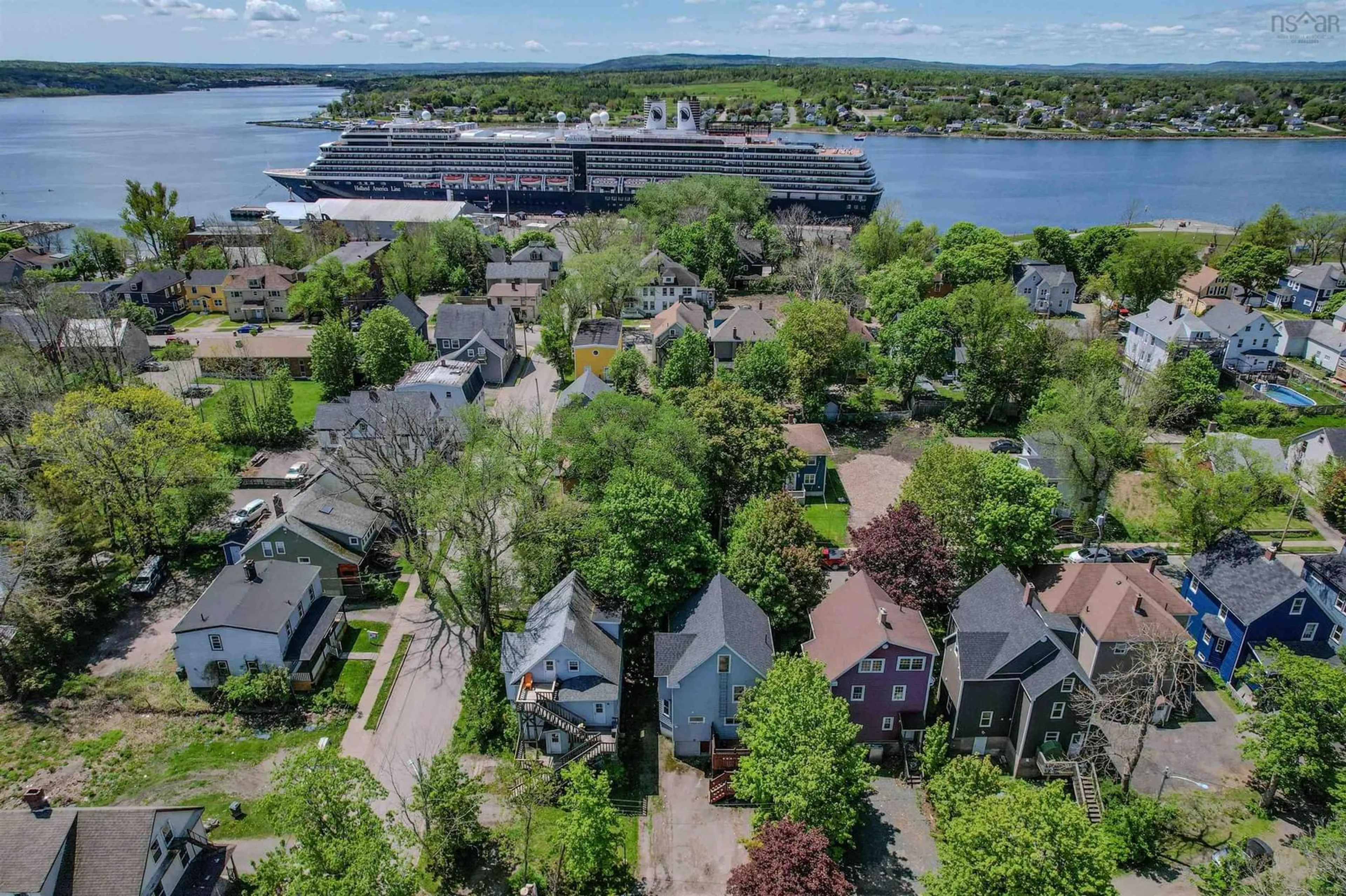A pic from outside/outdoor area/front of a property/back of a property/a pic from drone, water/lake/river/ocean view for 45 Campbell St, Sydney Nova Scotia B1P 1E8
