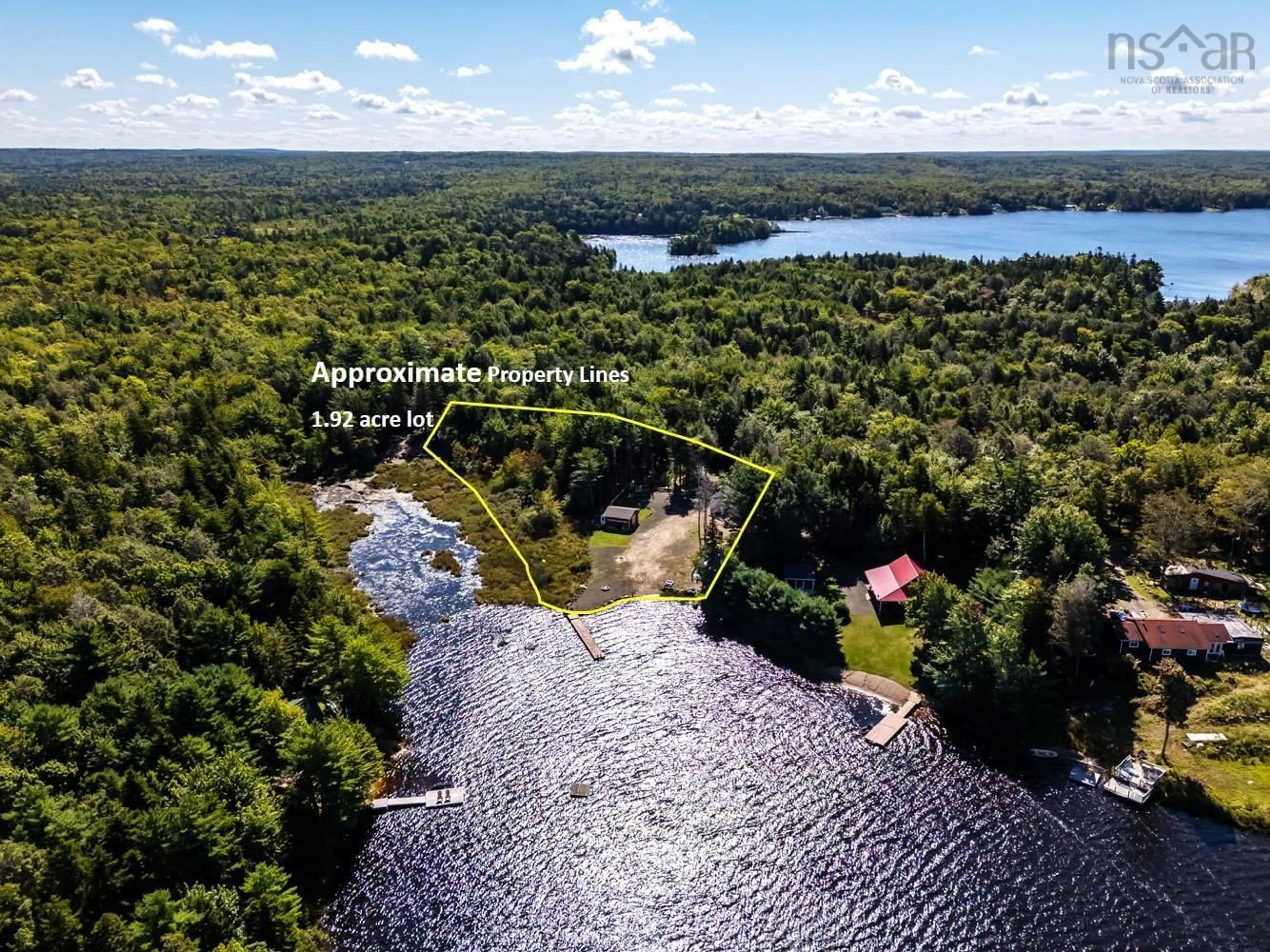 A pic from outside/outdoor area/front of a property/back of a property/a pic from drone, water/lake/river/ocean view for 25 Jim's Boulder Rd, North Range Nova Scotia B0W 1H0