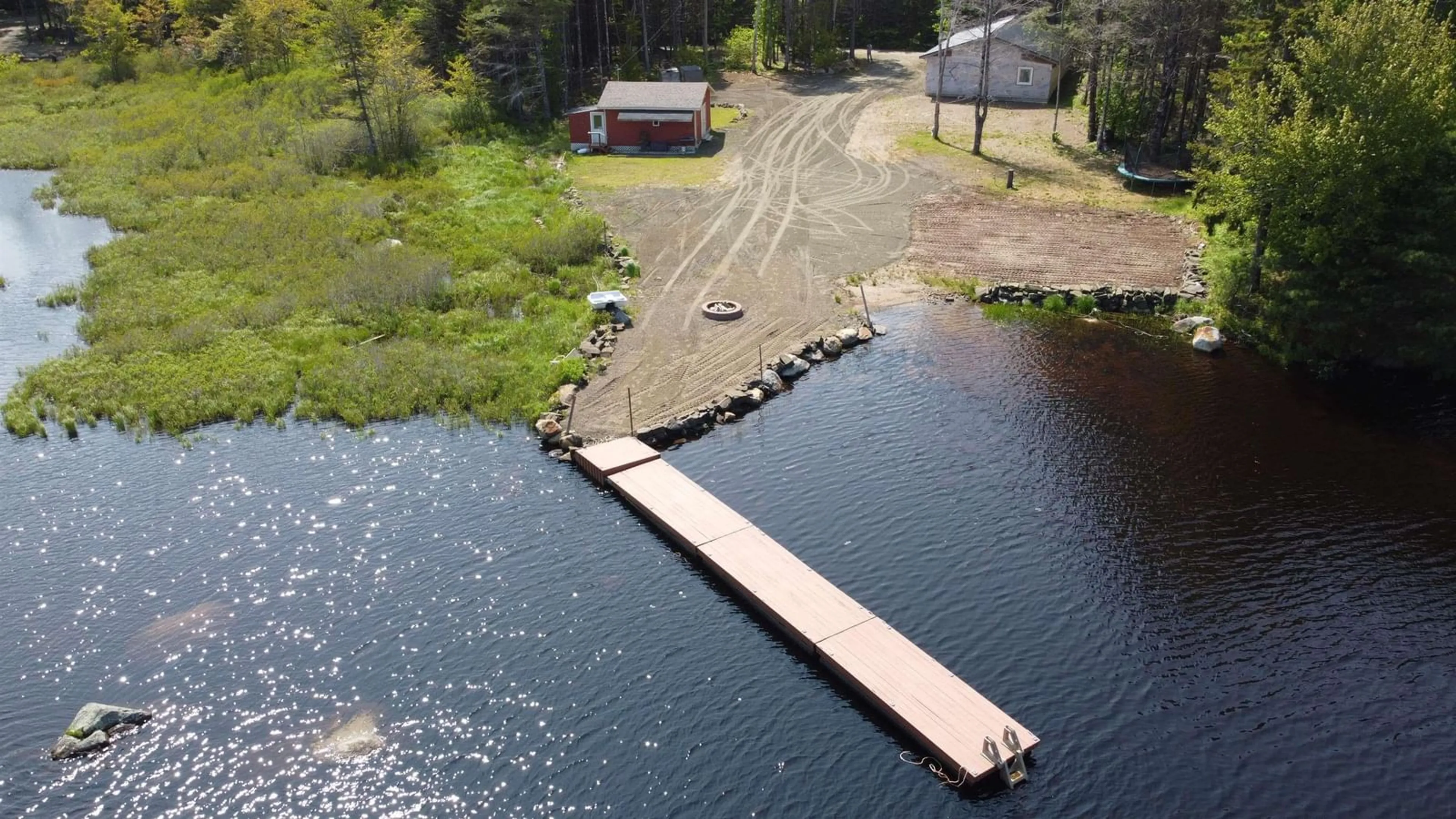 A pic from outside/outdoor area/front of a property/back of a property/a pic from drone, water/lake/river/ocean view for 25 Jim's Boulder Rd, North Range Nova Scotia B0W 1H0