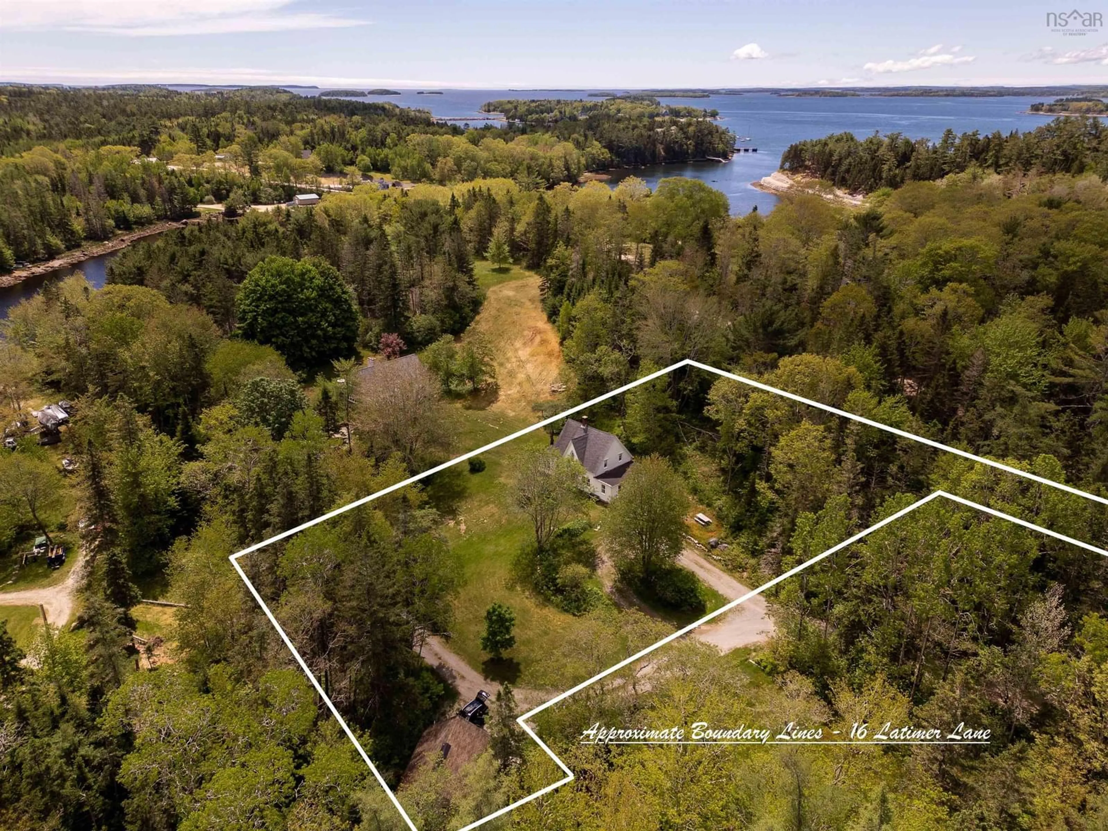 A pic from outside/outdoor area/front of a property/back of a property/a pic from drone, water/lake/river/ocean view for 16 Latimer Lane, Chester Basin Nova Scotia B0J 1K0