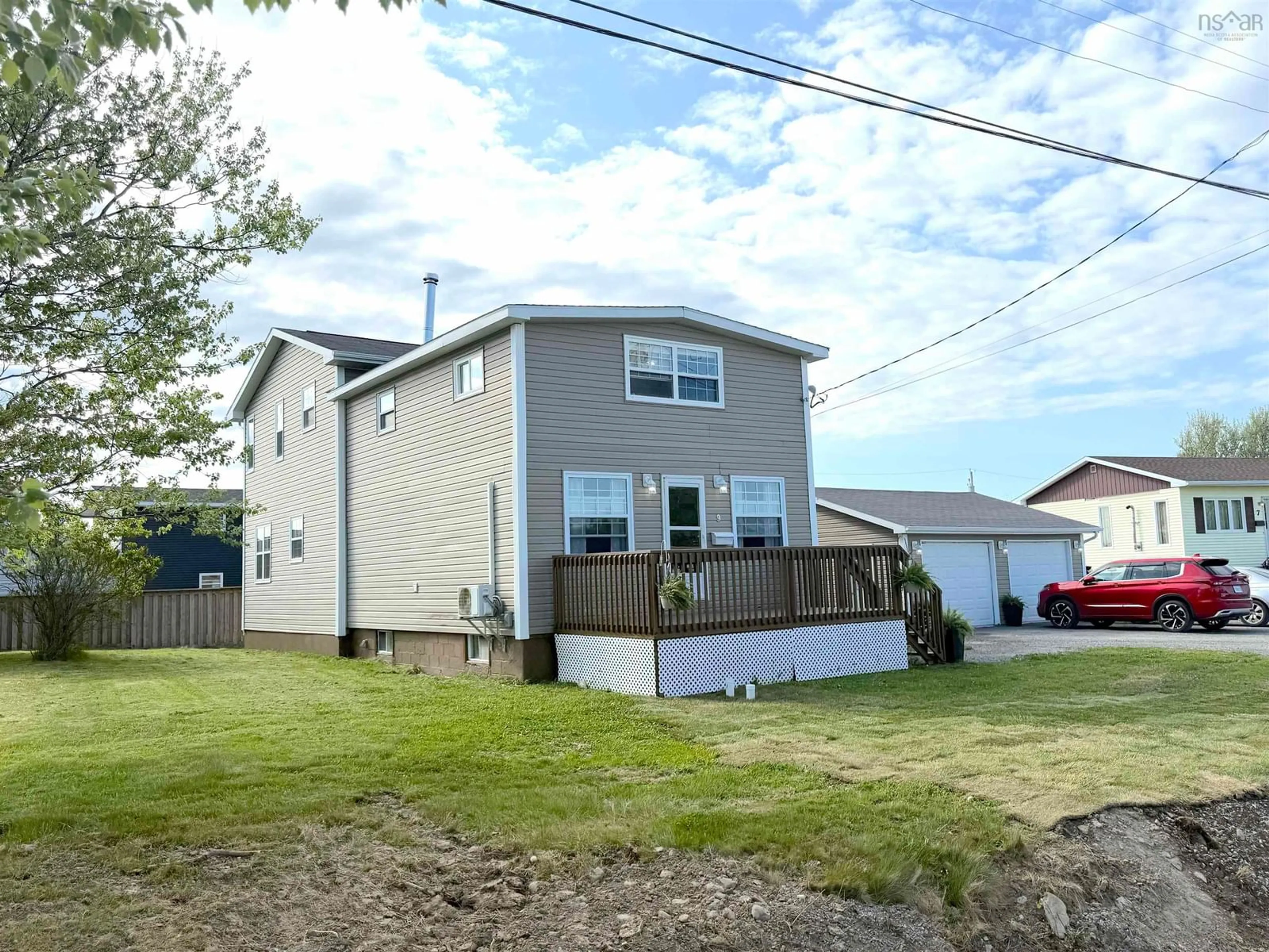 A pic from outside/outdoor area/front of a property/back of a property/a pic from drone, unknown for 9 Sampson Lane, New Victoria Nova Scotia B1H 2T3