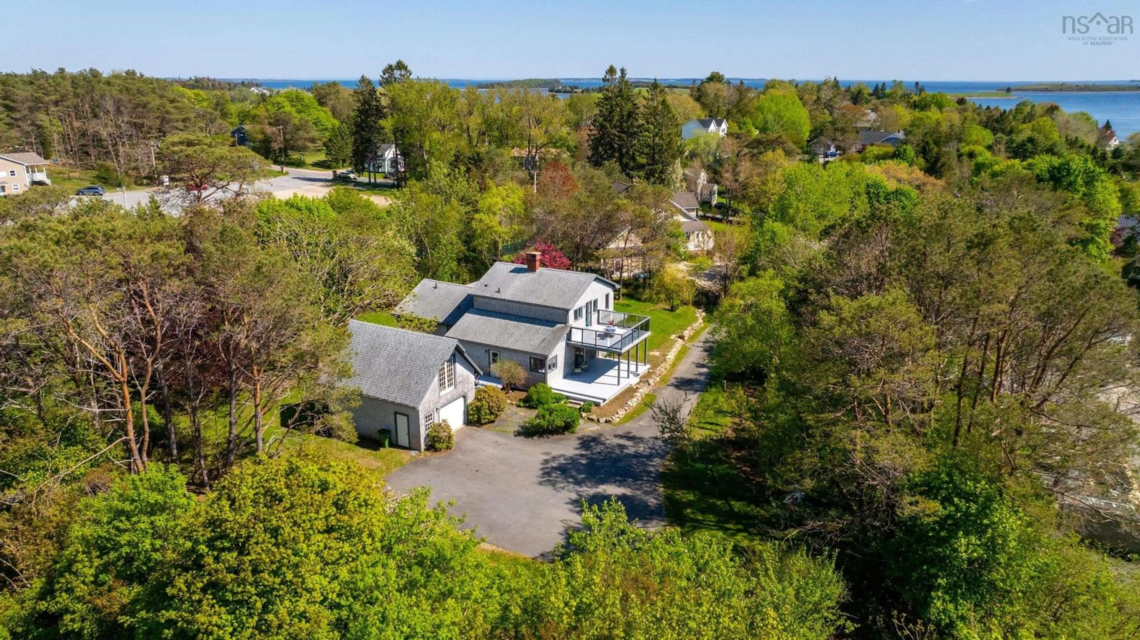 A pic from outside/outdoor area/front of a property/back of a property/a pic from drone, water/lake/river/ocean view for 214 Pig Loop Rd, Chester Nova Scotia B0J 1J0