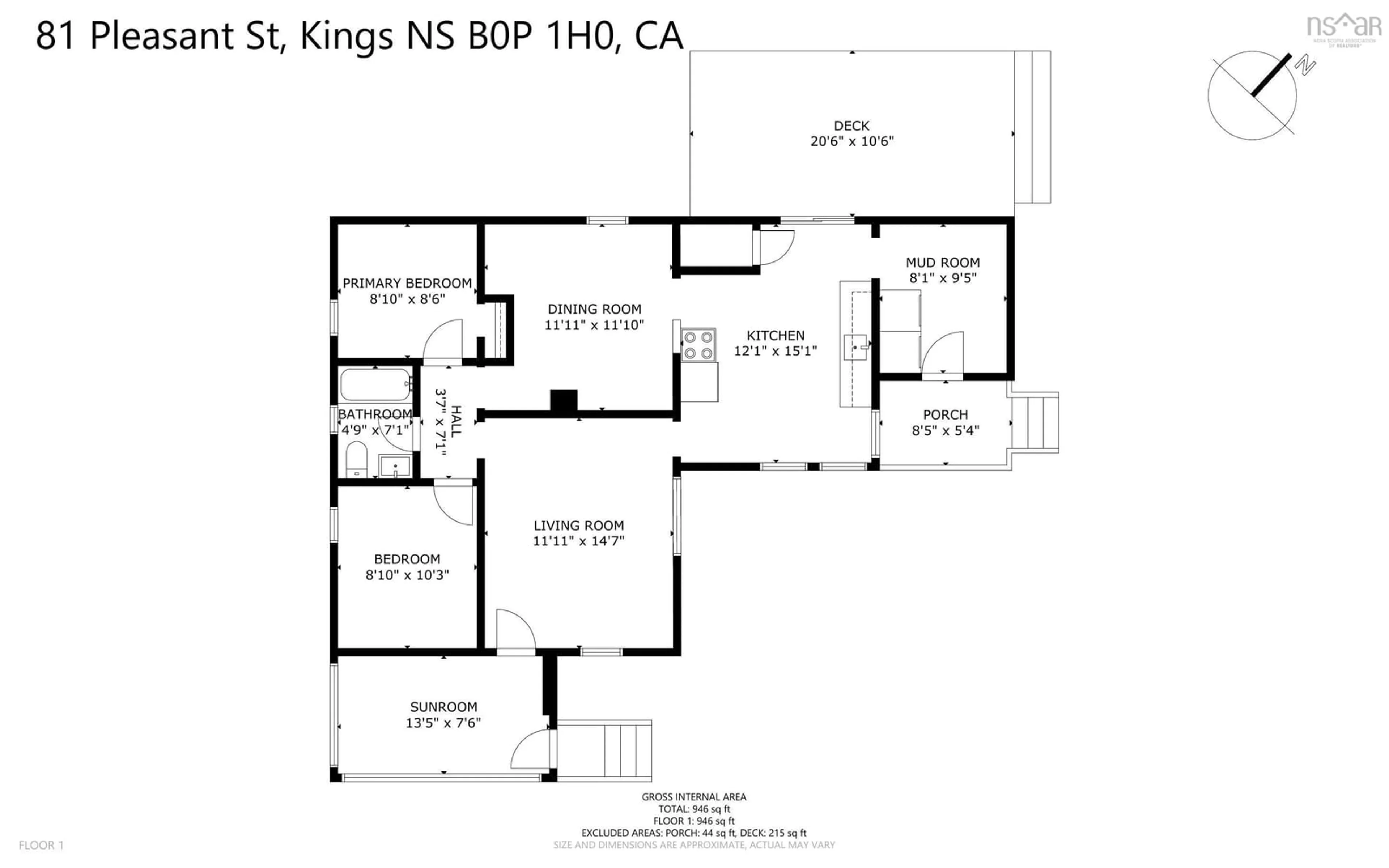 Floor plan for 81 Pleasant St, Kingsport Nova Scotia B0P 1H0