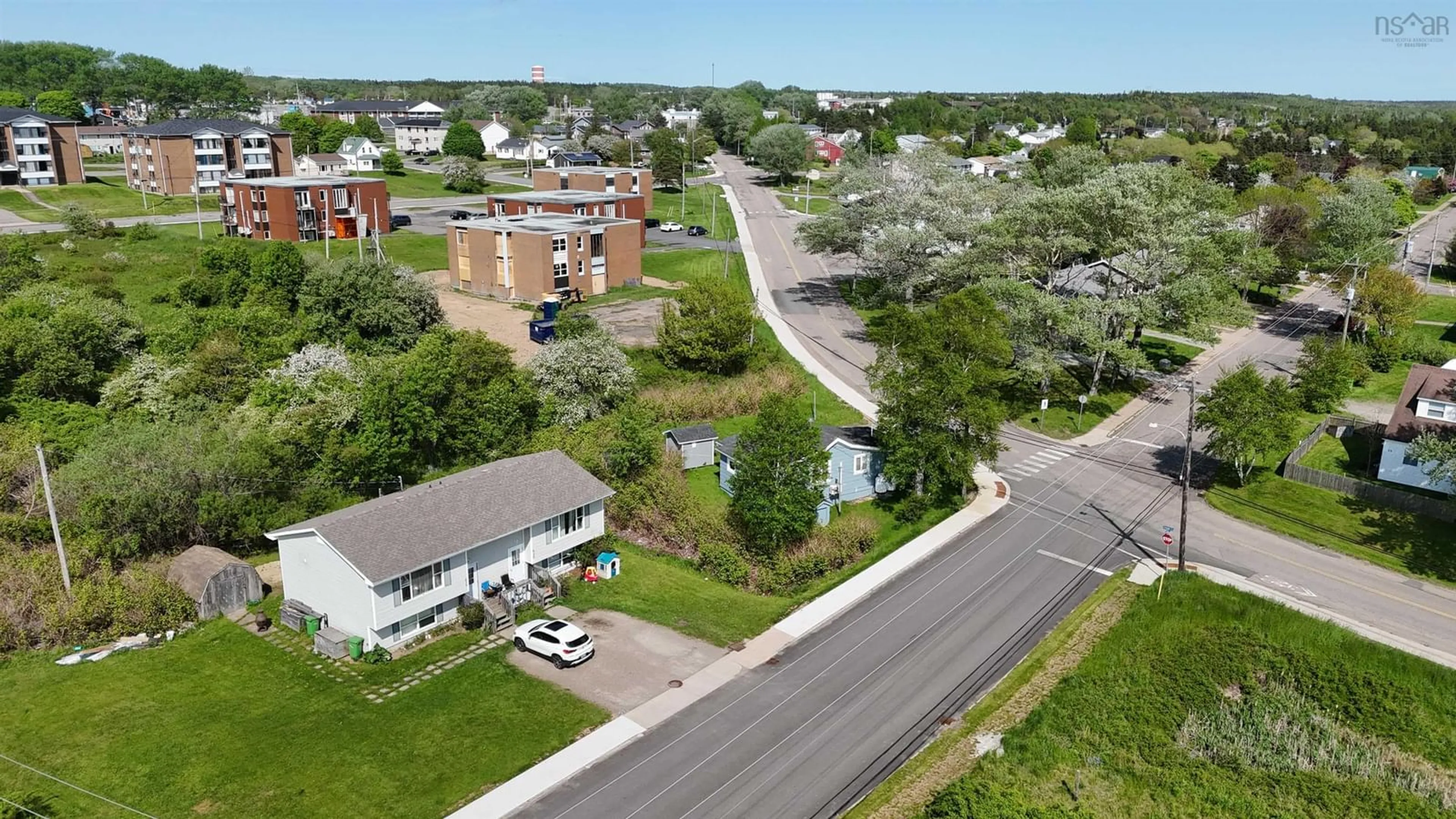 A pic from outside/outdoor area/front of a property/back of a property/a pic from drone, street for 628-630 Bernard St, Port Hawkesbury Nova Scotia B9A 3G5
