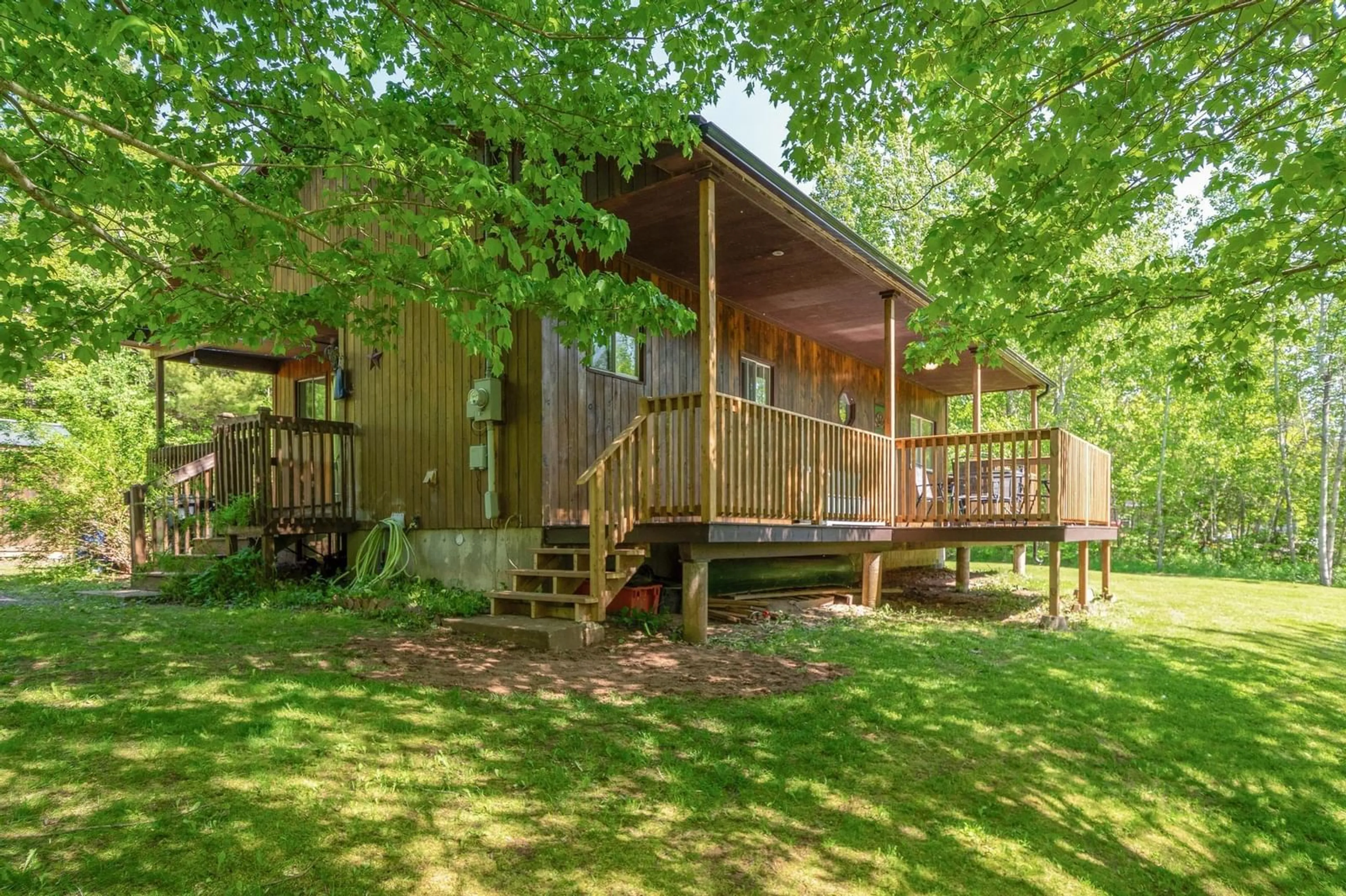 Patio, forest/trees view for 238 Trout Lake Road, West Inglisville Nova Scotia B0S 1M0