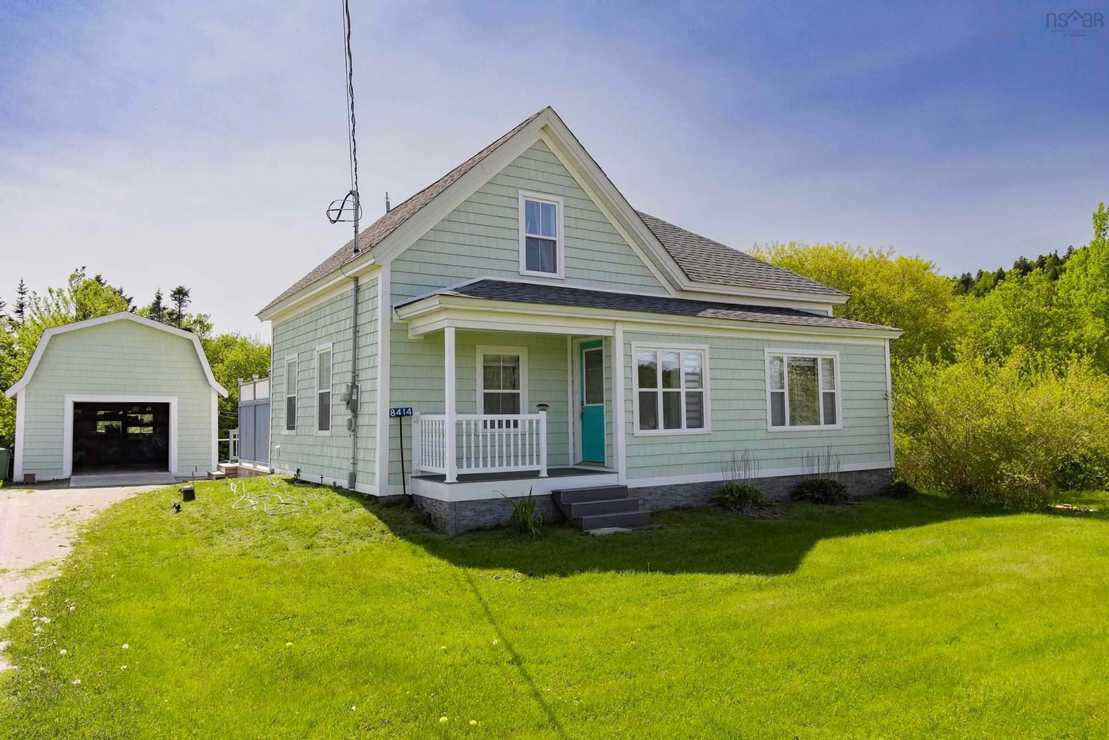 Home with vinyl exterior material, street for 8414 Highway 209, Port Greville Nova Scotia B0M 1S0