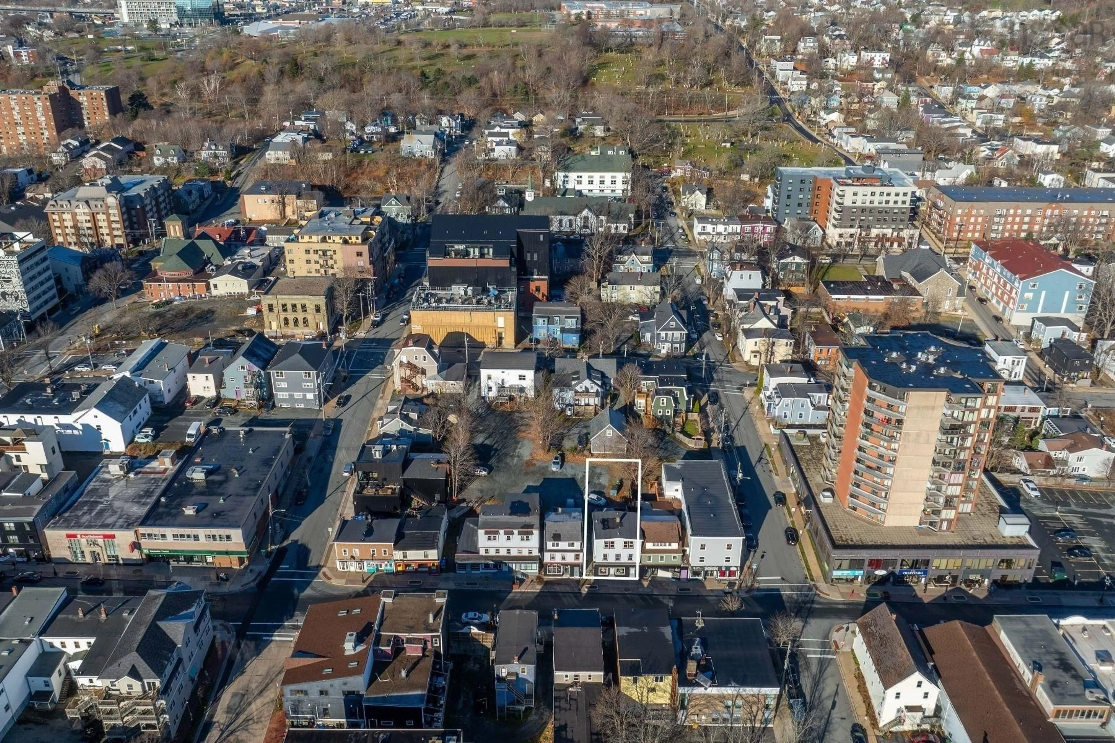 A pic from outside/outdoor area/front of a property/back of a property/a pic from drone, city buildings view from balcony for 121 Portland St, Dartmouth Nova Scotia B2Y 1H7