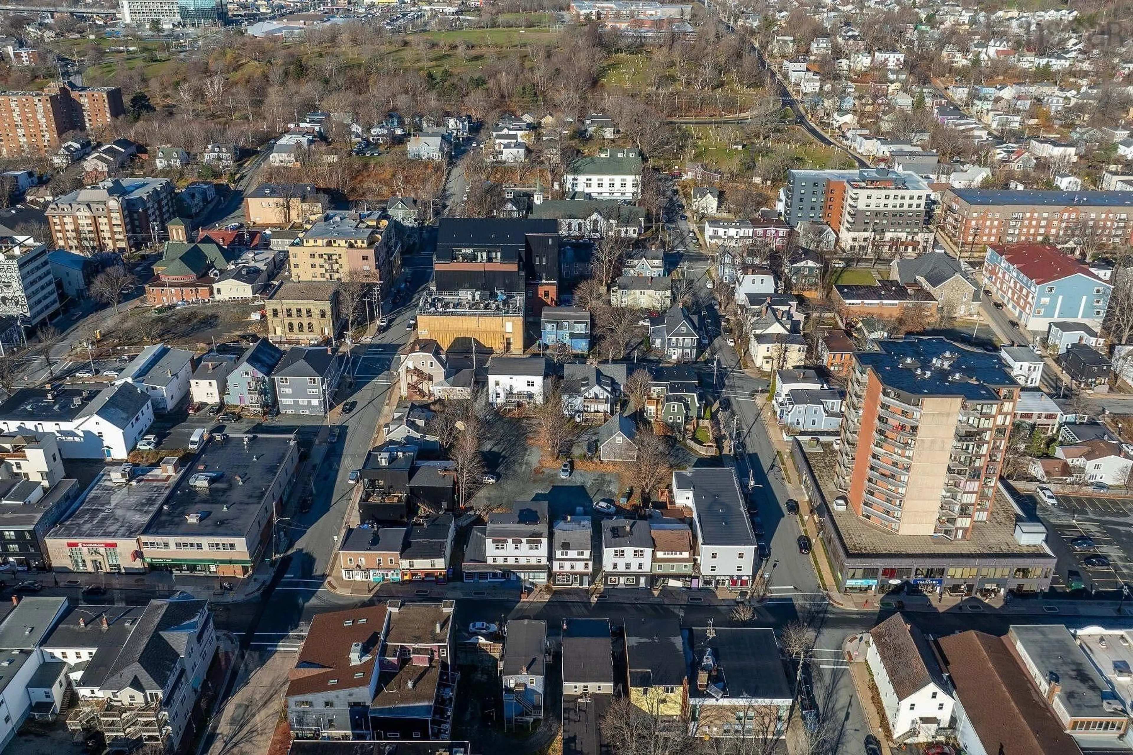 A pic from outside/outdoor area/front of a property/back of a property/a pic from drone, city buildings view from balcony for 117 Portland St, Dartmouth Nova Scotia B2Y 1H7