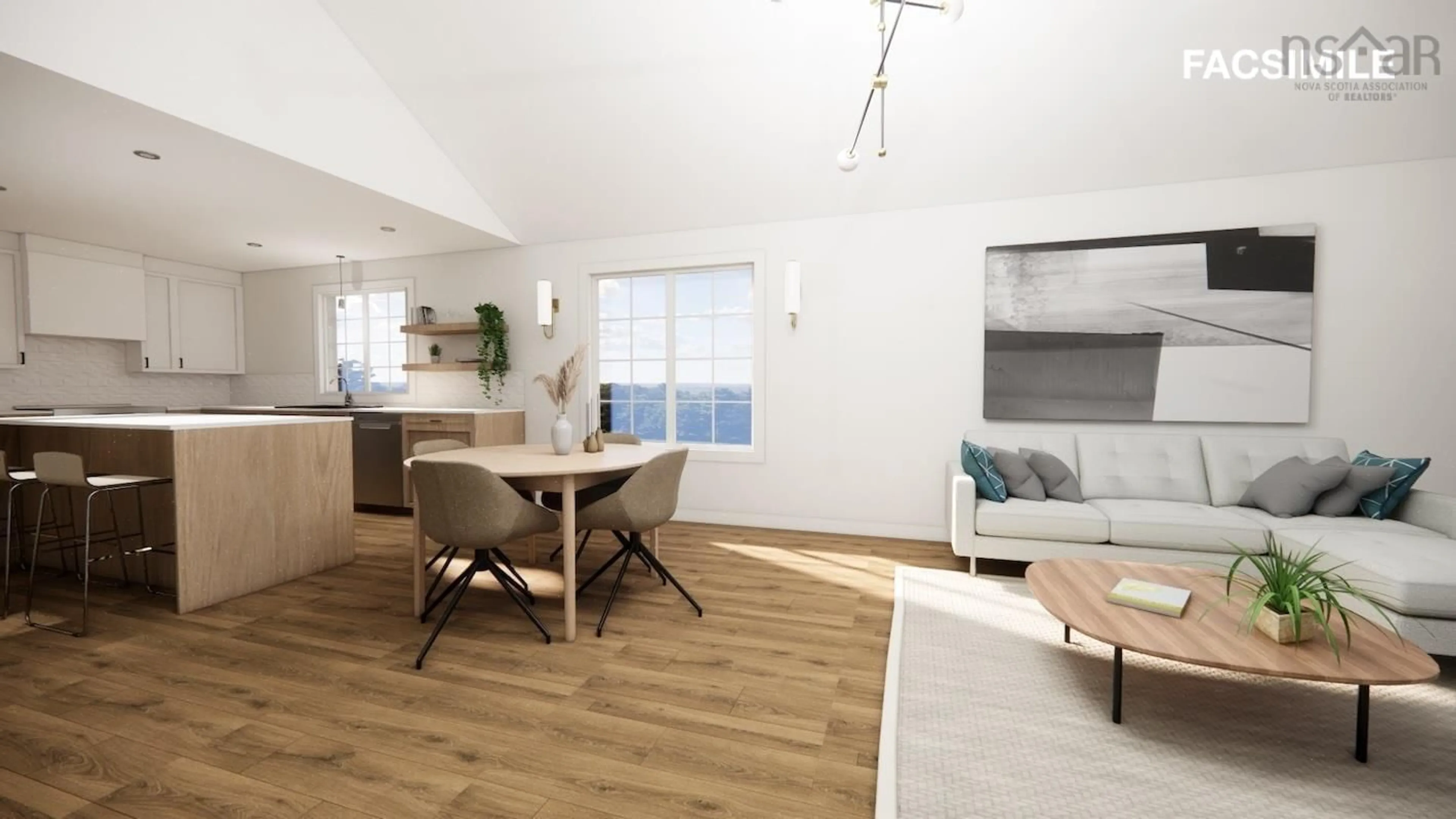 Living room with furniture, wood/laminate floor for 16 Chester Hills Dr, Chester Nova Scotia B0J 1J0