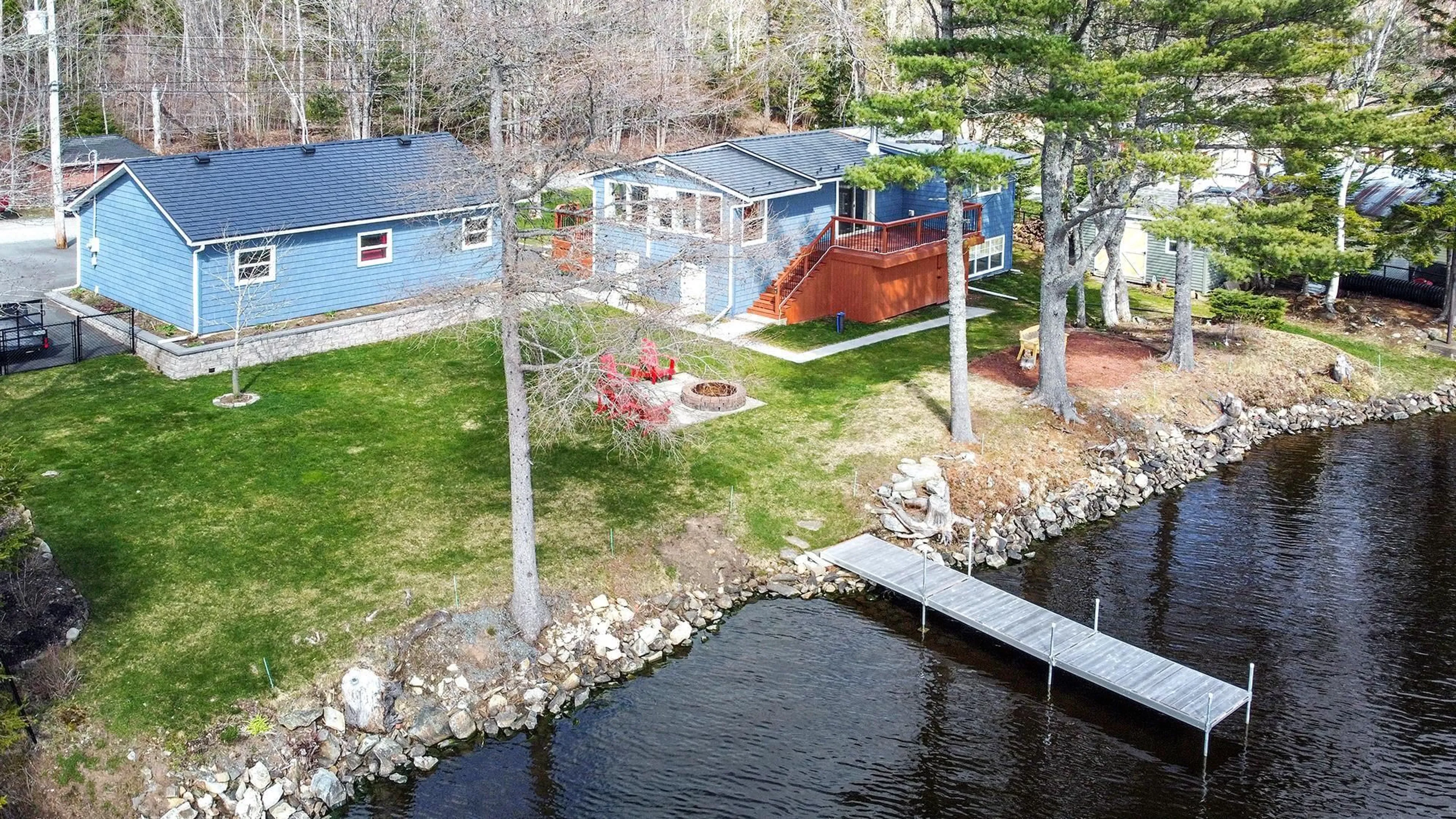 A pic from outside/outdoor area/front of a property/back of a property/a pic from drone, water/lake/river/ocean view for 63 Pentz Lake Dr, Mount Uniacke Nova Scotia B0N 1Z0