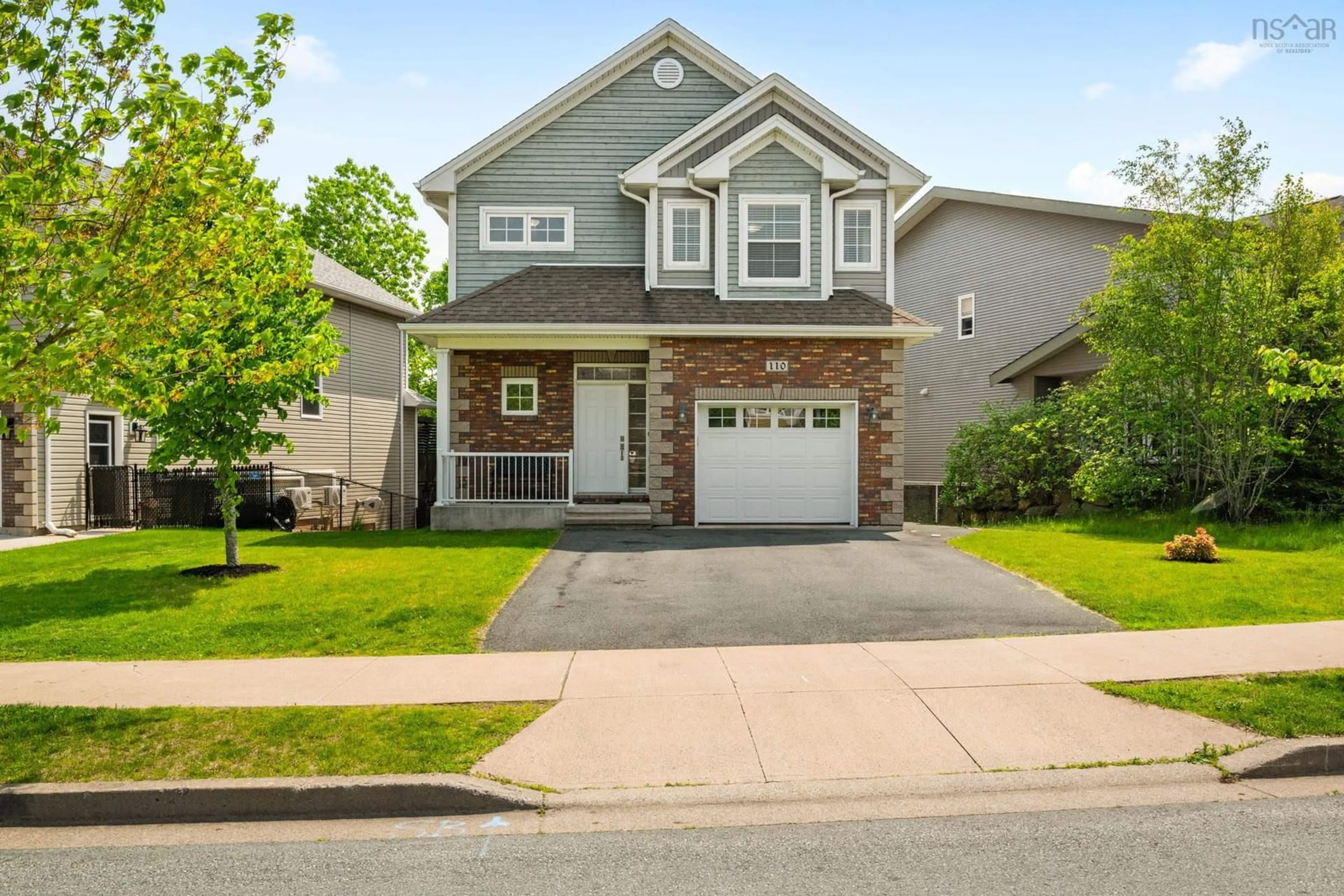 Home with vinyl exterior material, street for 110 Capstone Cres, Bedford Nova Scotia B4B 0H5