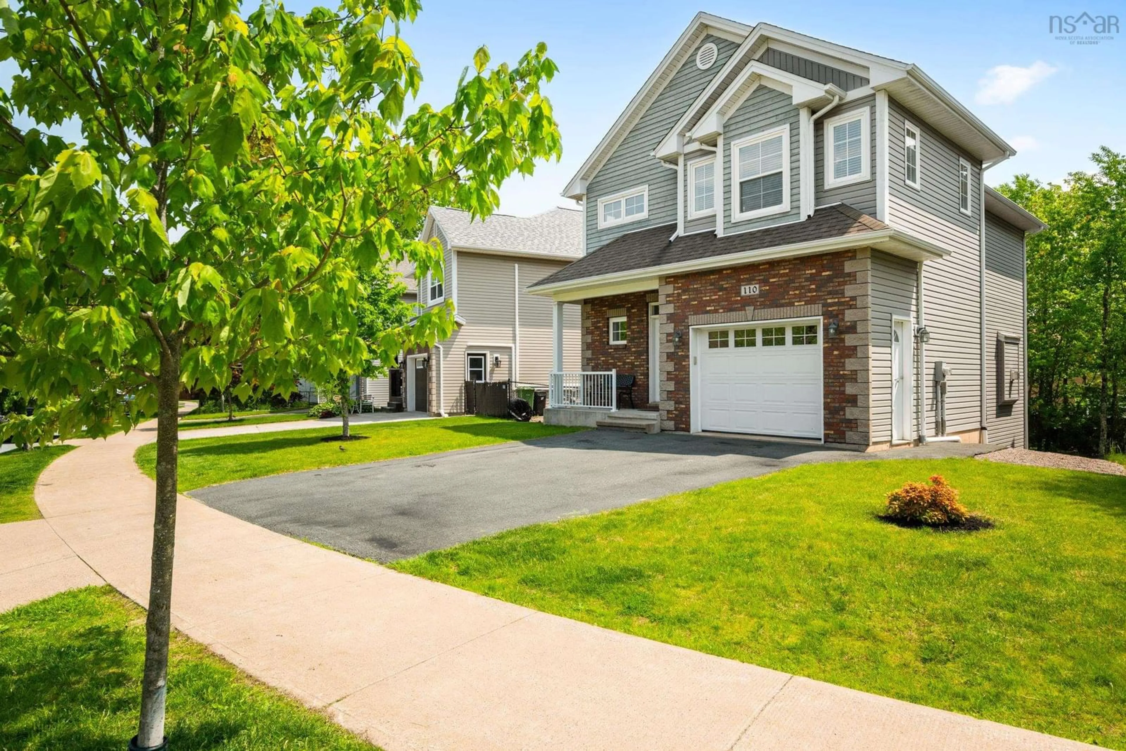 Home with vinyl exterior material, street for 110 Capstone Cres, Bedford Nova Scotia B4B 0H5