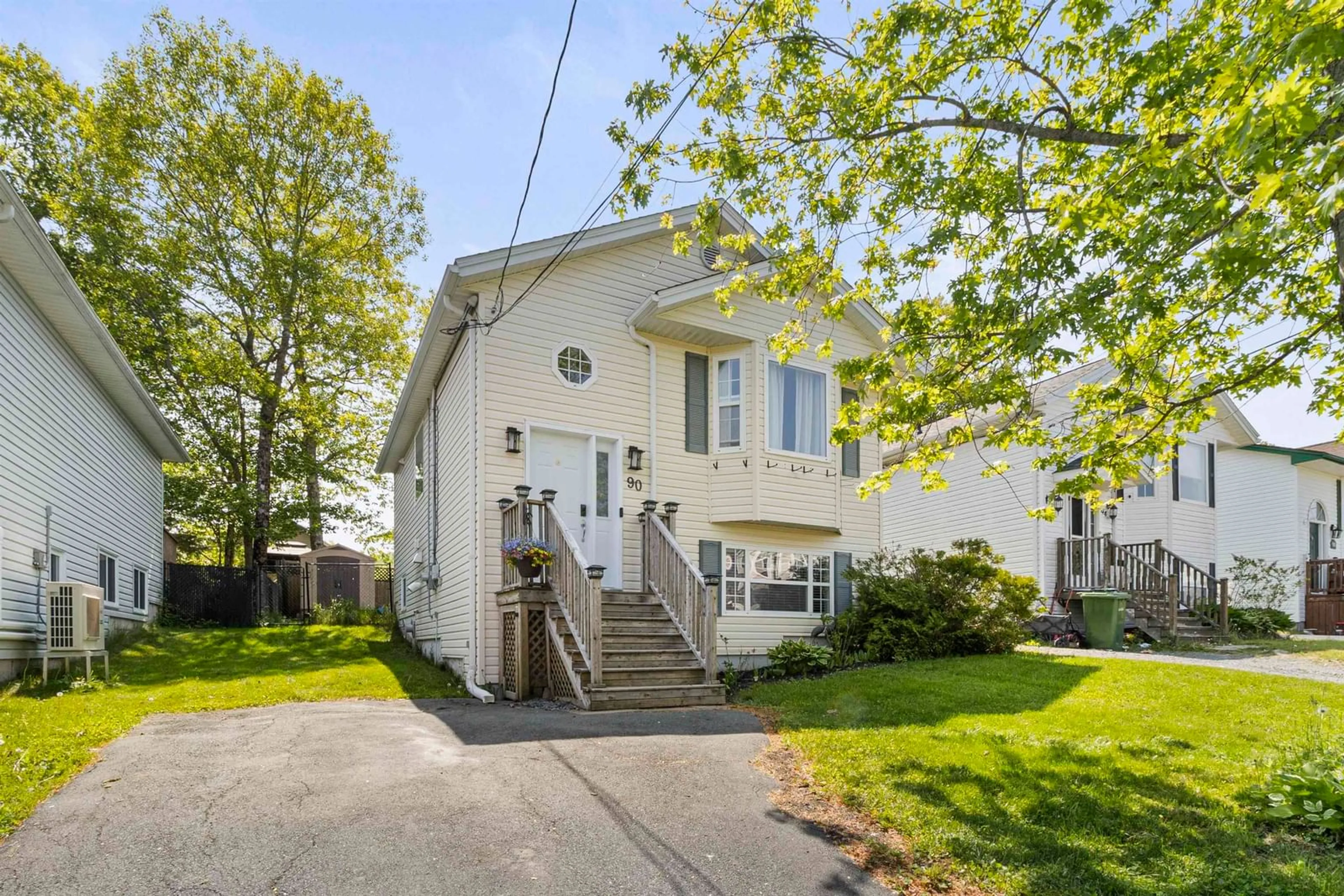 Home with vinyl exterior material, street for 90 Dixon Crt, Timberlea Nova Scotia B3T 1N9