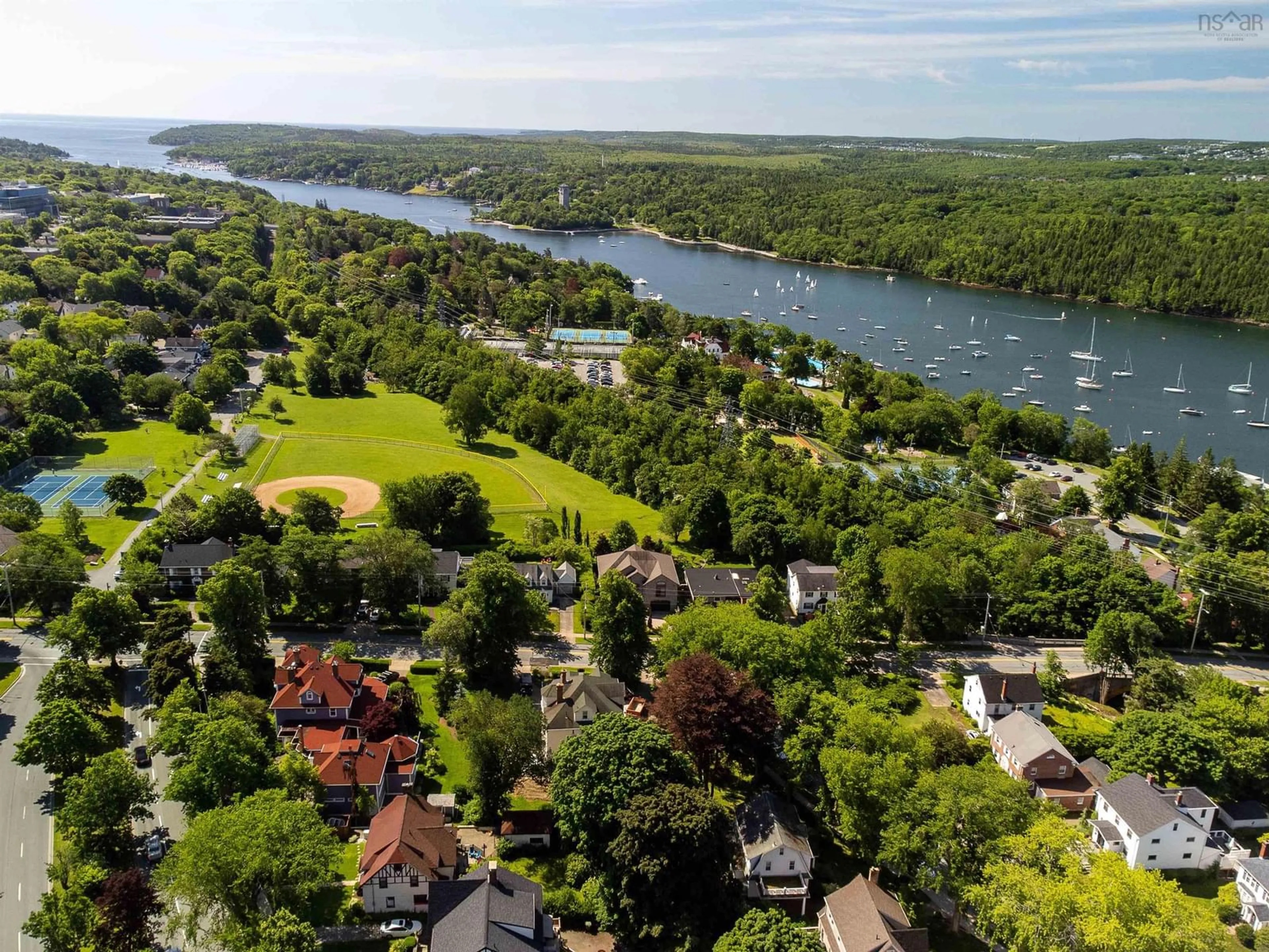 A pic from outside/outdoor area/front of a property/back of a property/a pic from drone, water/lake/river/ocean view for 6640 Jubilee Rd, Halifax Nova Scotia B3H 2H4
