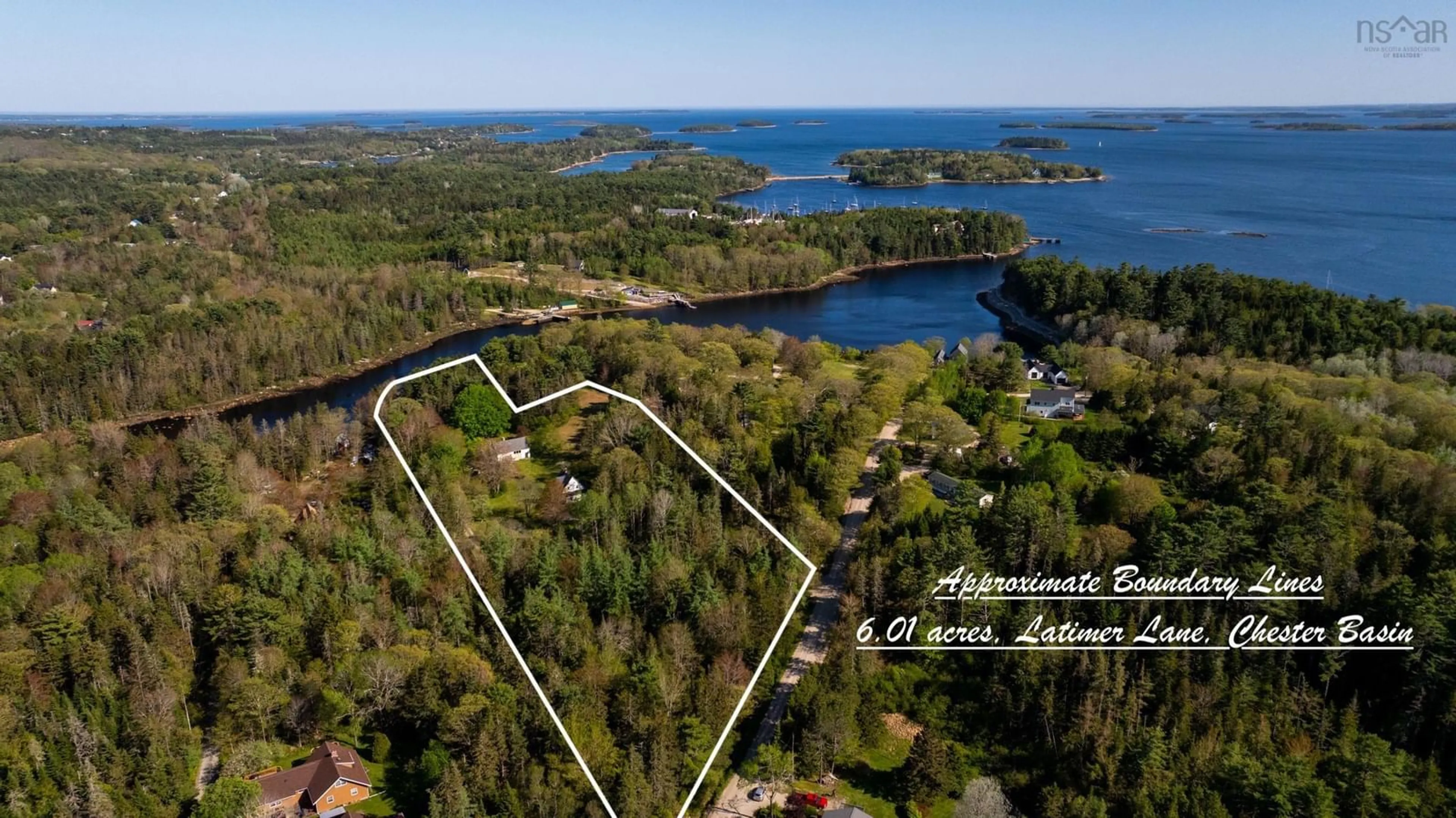 A pic from outside/outdoor area/front of a property/back of a property/a pic from drone, water/lake/river/ocean view for 16 & 36 Latimer Lane, Chester Basin Nova Scotia B0J 1K0