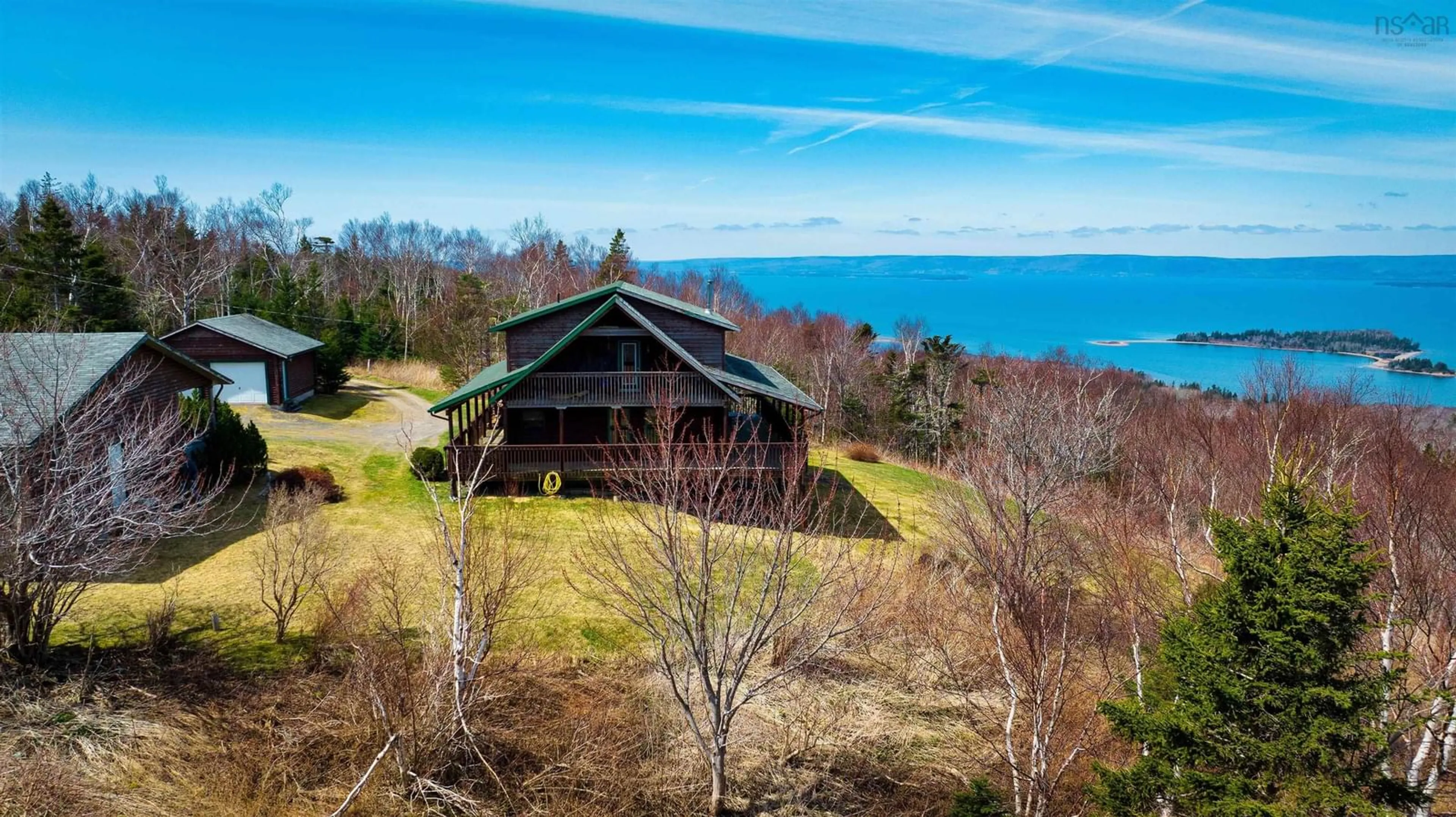 A pic from outside/outdoor area/front of a property/back of a property/a pic from drone, water/lake/river/ocean view for 165 Diana Mountain Rd, The Points West Bay Nova Scotia B0E 3K0