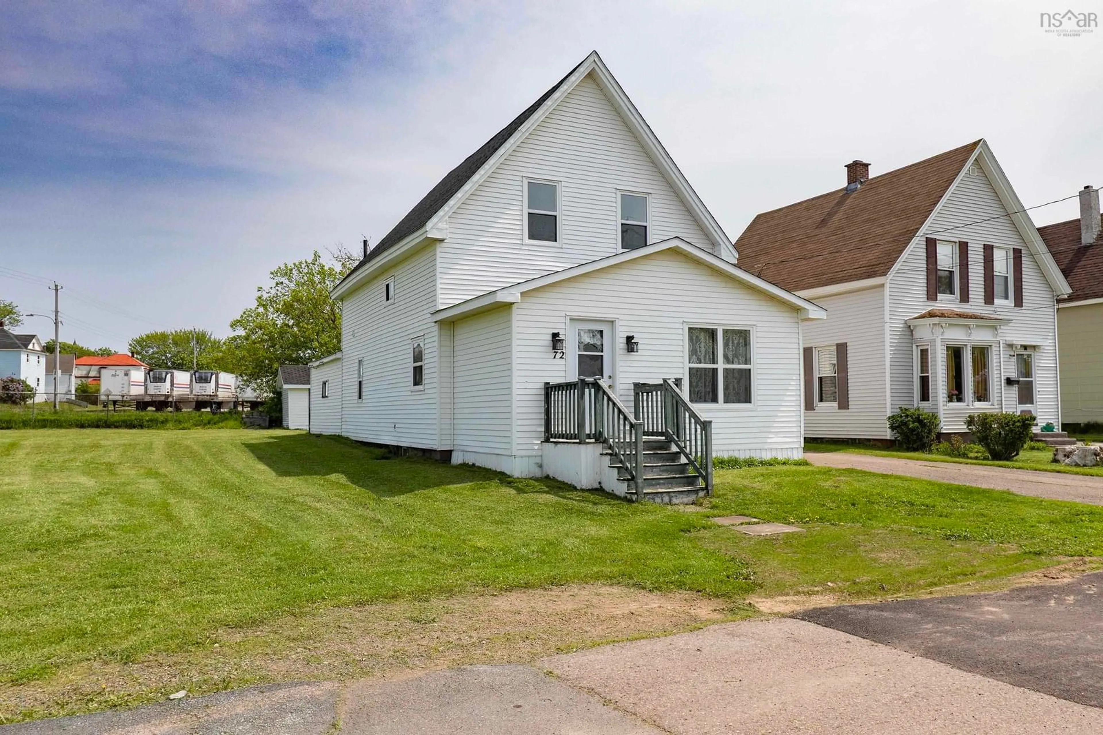 A pic from outside/outdoor area/front of a property/back of a property/a pic from drone, street for 72 Lower Laplanche St, Amherst Nova Scotia B4H 1Z4