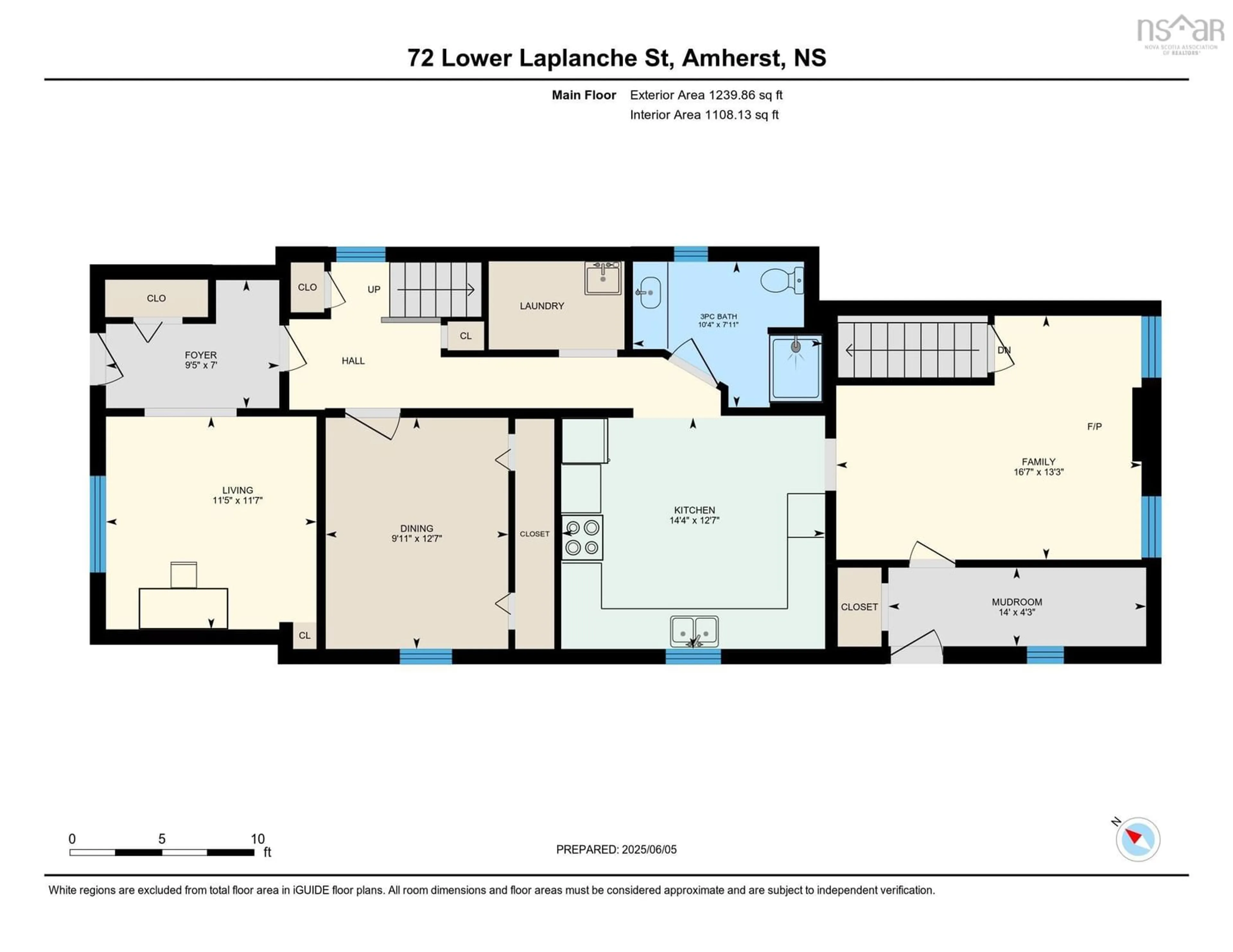 Floor plan for 72 Lower Laplanche St, Amherst Nova Scotia B4H 1Z4