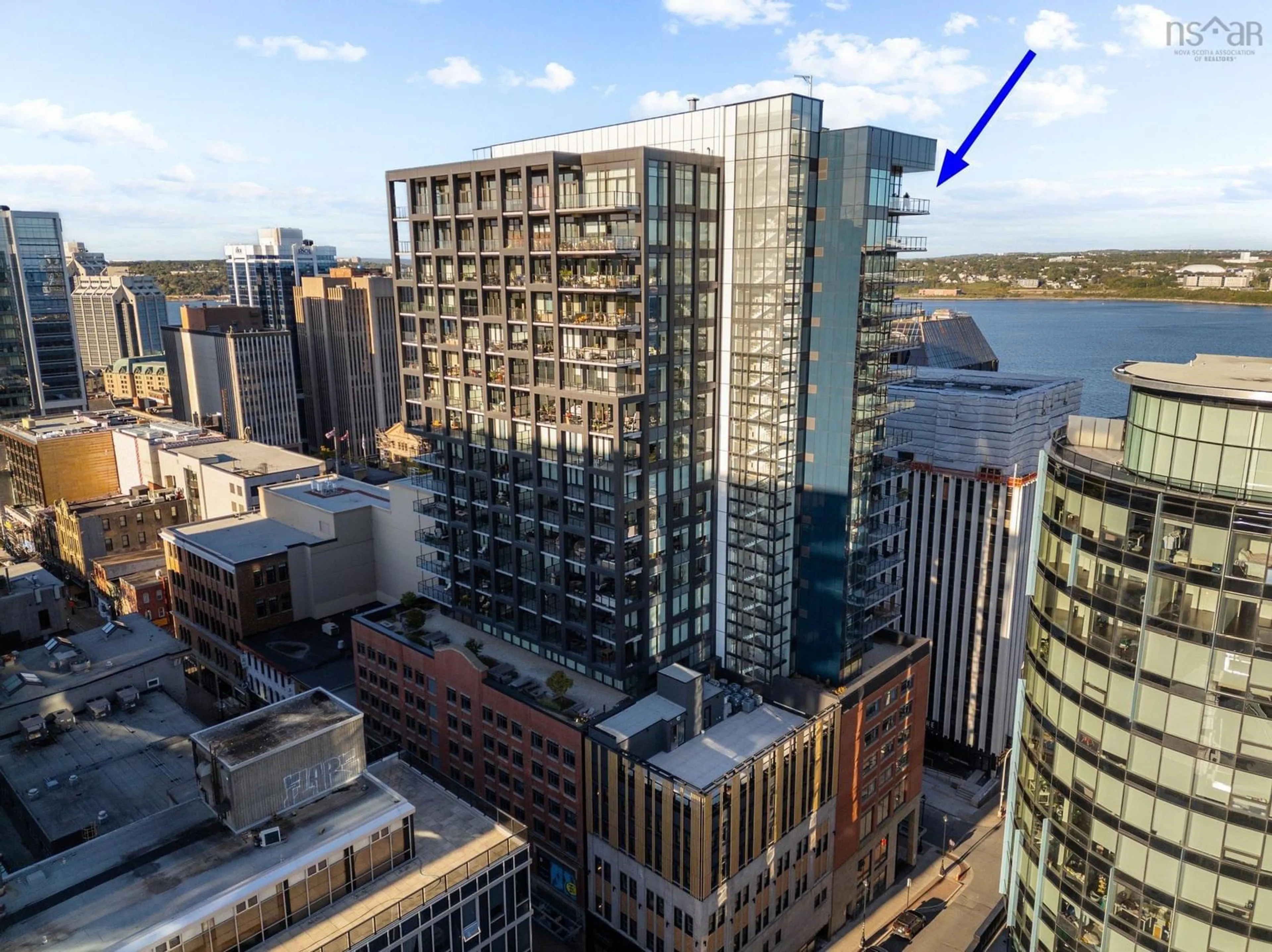 A pic from outside/outdoor area/front of a property/back of a property/a pic from drone, city buildings view from balcony for 1650 Granville St, Halifax Nova Scotia B3J 0E1