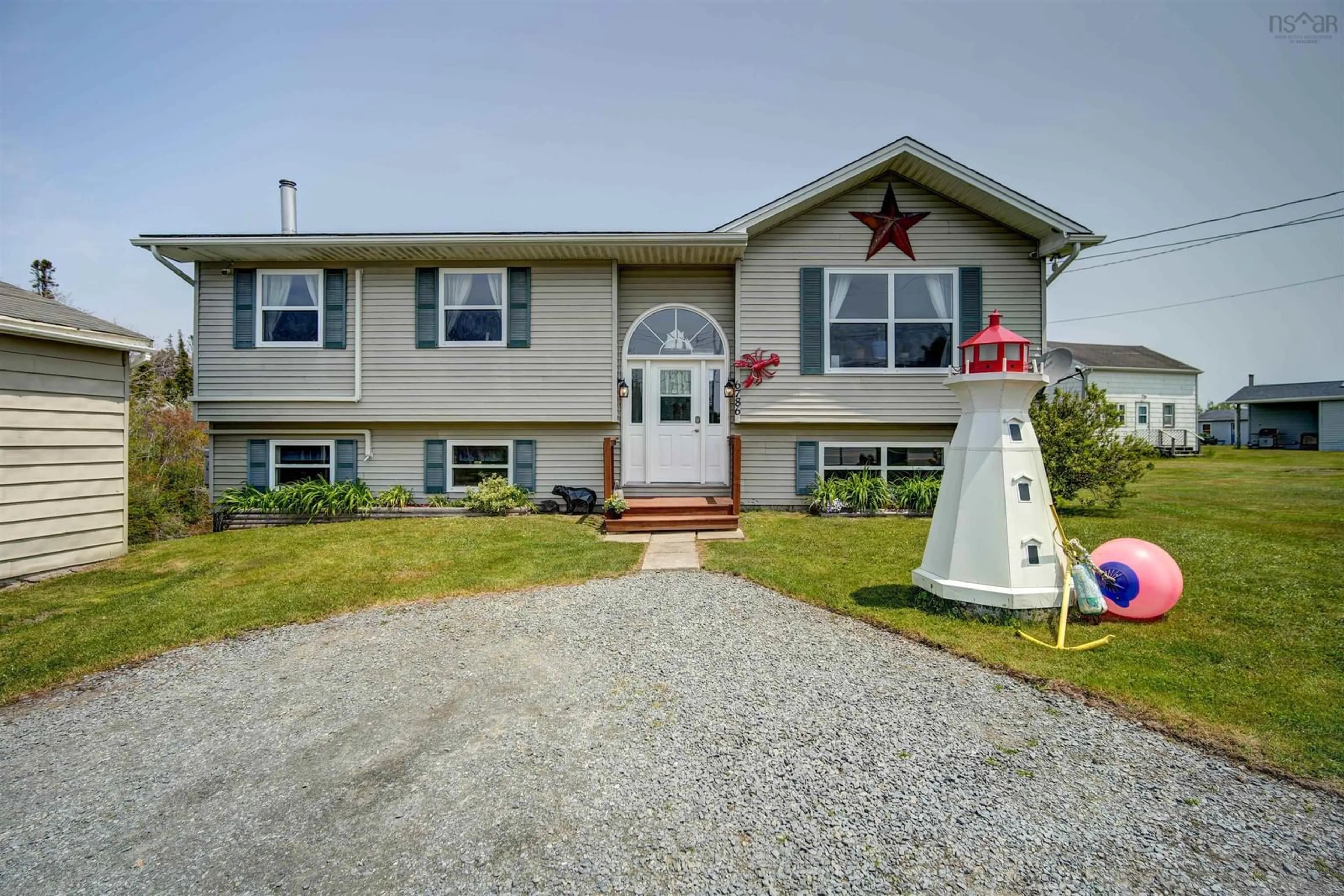 Home with vinyl exterior material, street for 6786 Prospect Rd, West Dover Nova Scotia B3Z 3T2