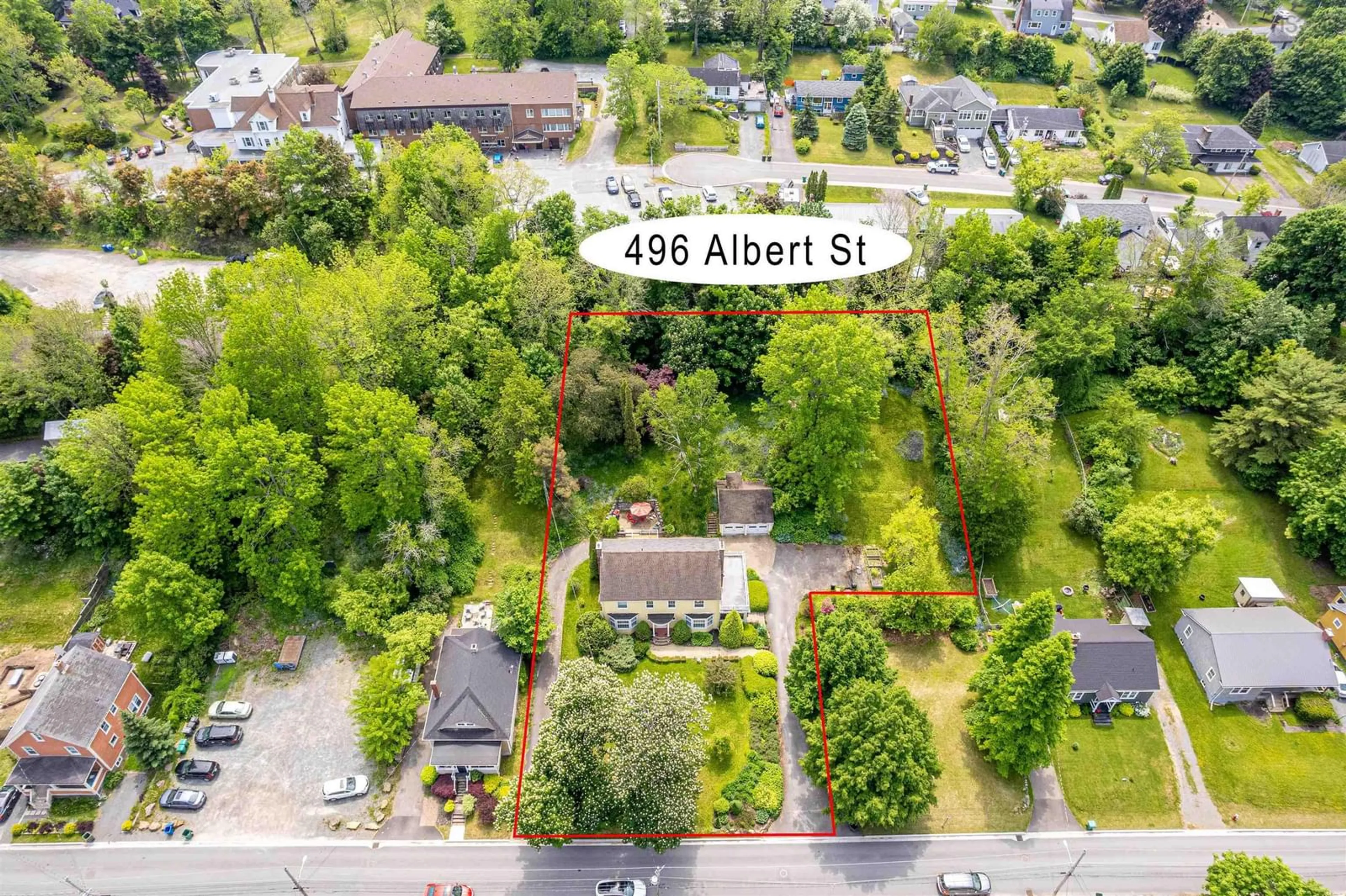 A pic from outside/outdoor area/front of a property/back of a property/a pic from drone, street for 496 Albert Street, Windsor Nova Scotia B0N 2T0