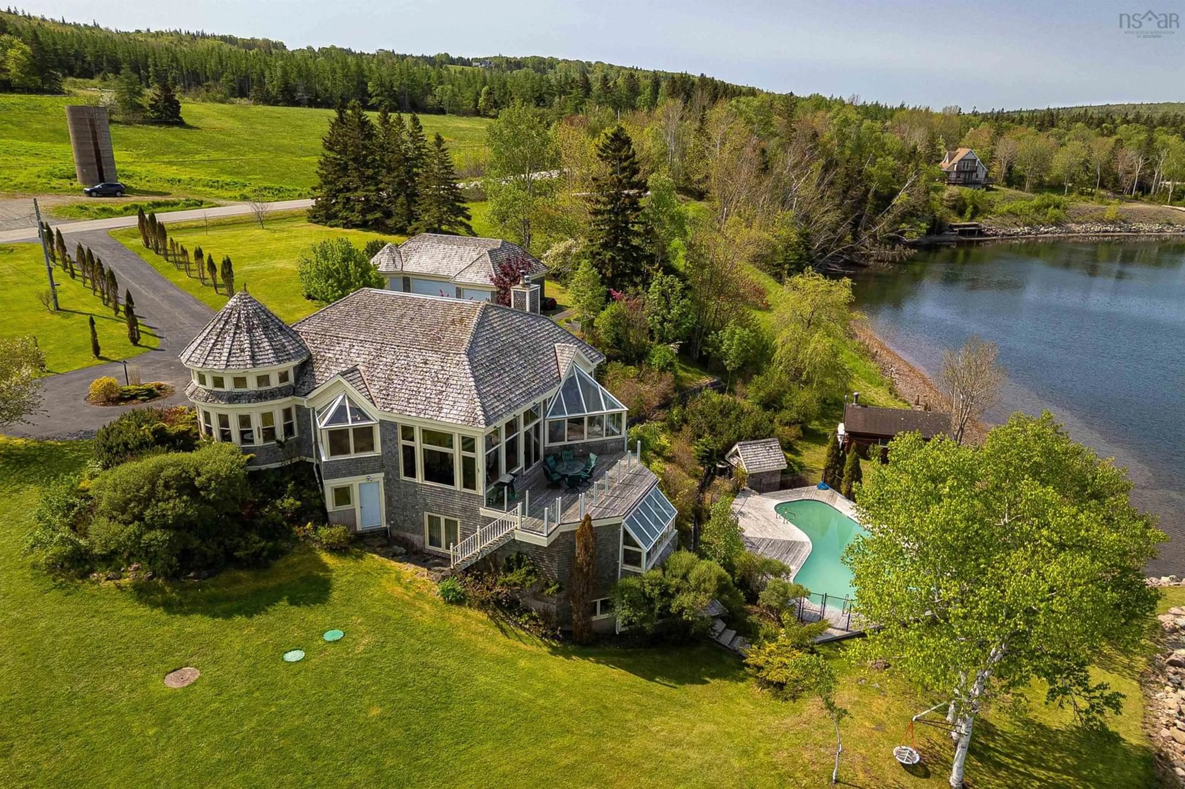 A pic from outside/outdoor area/front of a property/back of a property/a pic from drone, water/lake/river/ocean view for 2641 West Bay Rd, Dundee Nova Scotia B0E 3K0