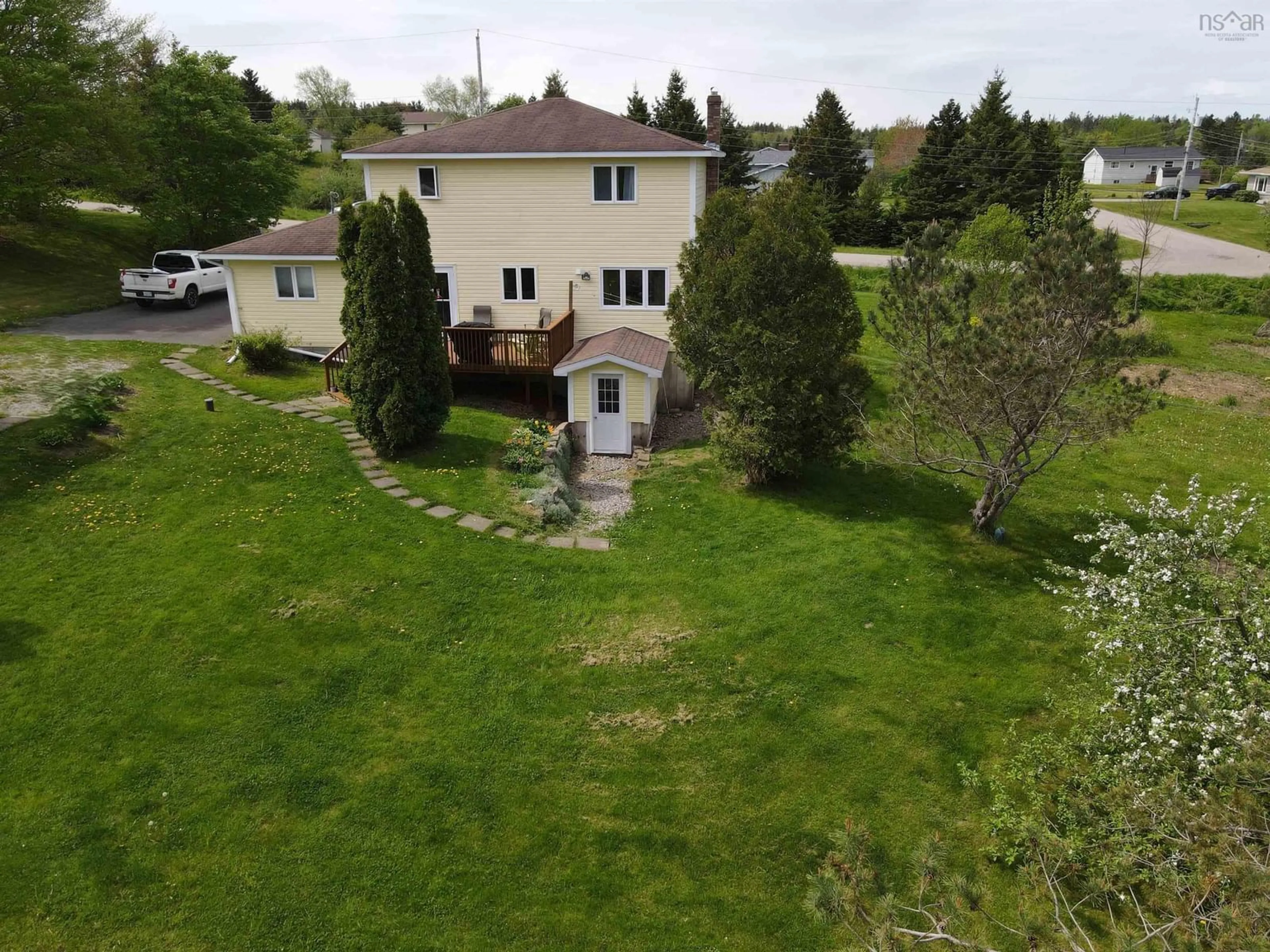 A pic from outside/outdoor area/front of a property/back of a property/a pic from drone, unknown for 17 Hallmark Crescent Cres, Howie Centre Nova Scotia B1L 1C7