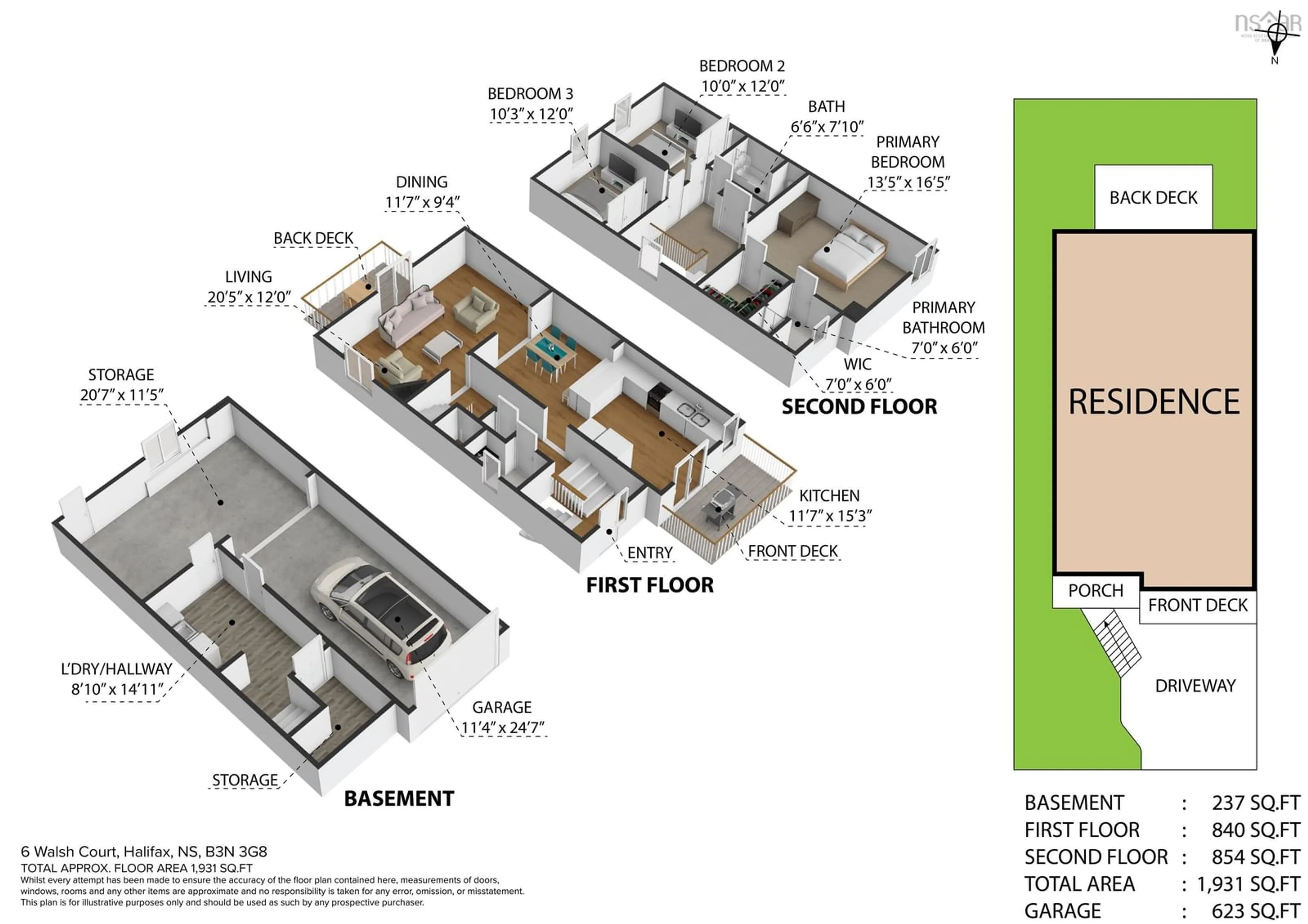 Floor plan for 6 Walsh Crt, Halifax Nova Scotia B3N 3G8