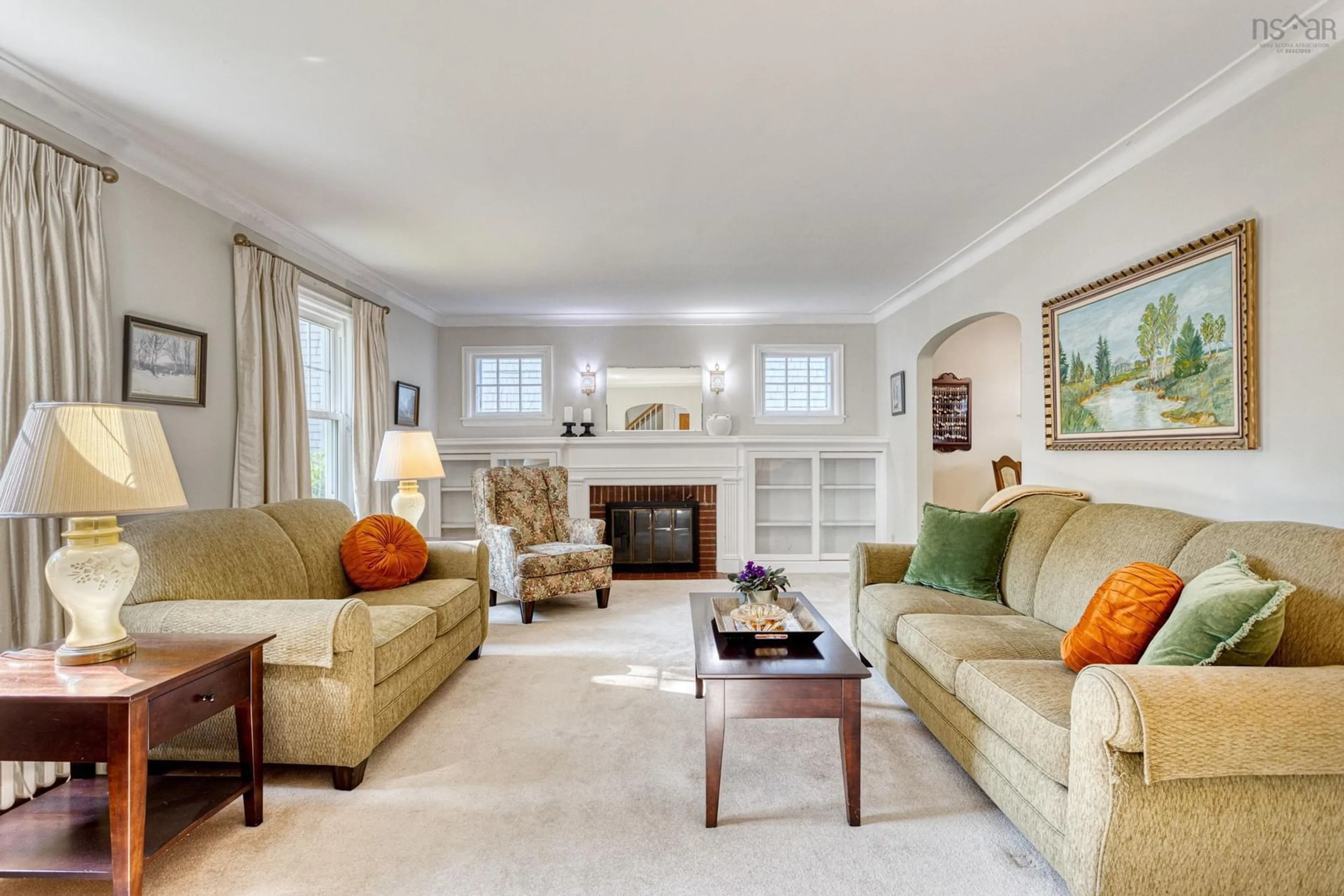 Living room with furniture, carpet floor for 2075 Poplar St, Halifax Nova Scotia B3L 2Y6
