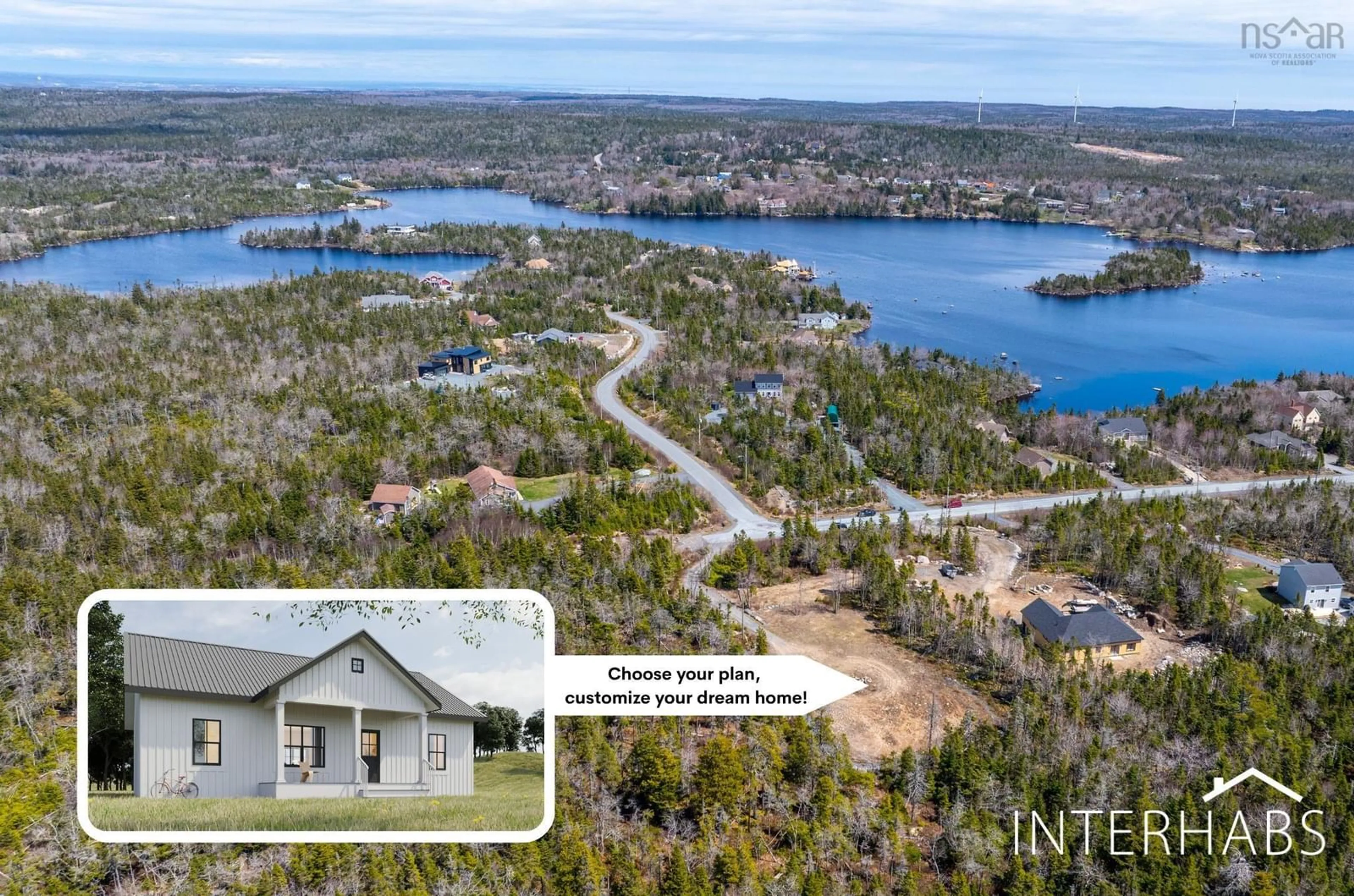 A pic from outside/outdoor area/front of a property/back of a property/a pic from drone, water/lake/river/ocean view for 142 Sarah Ingraham Dr, Williamswood Nova Scotia B3V 1N2