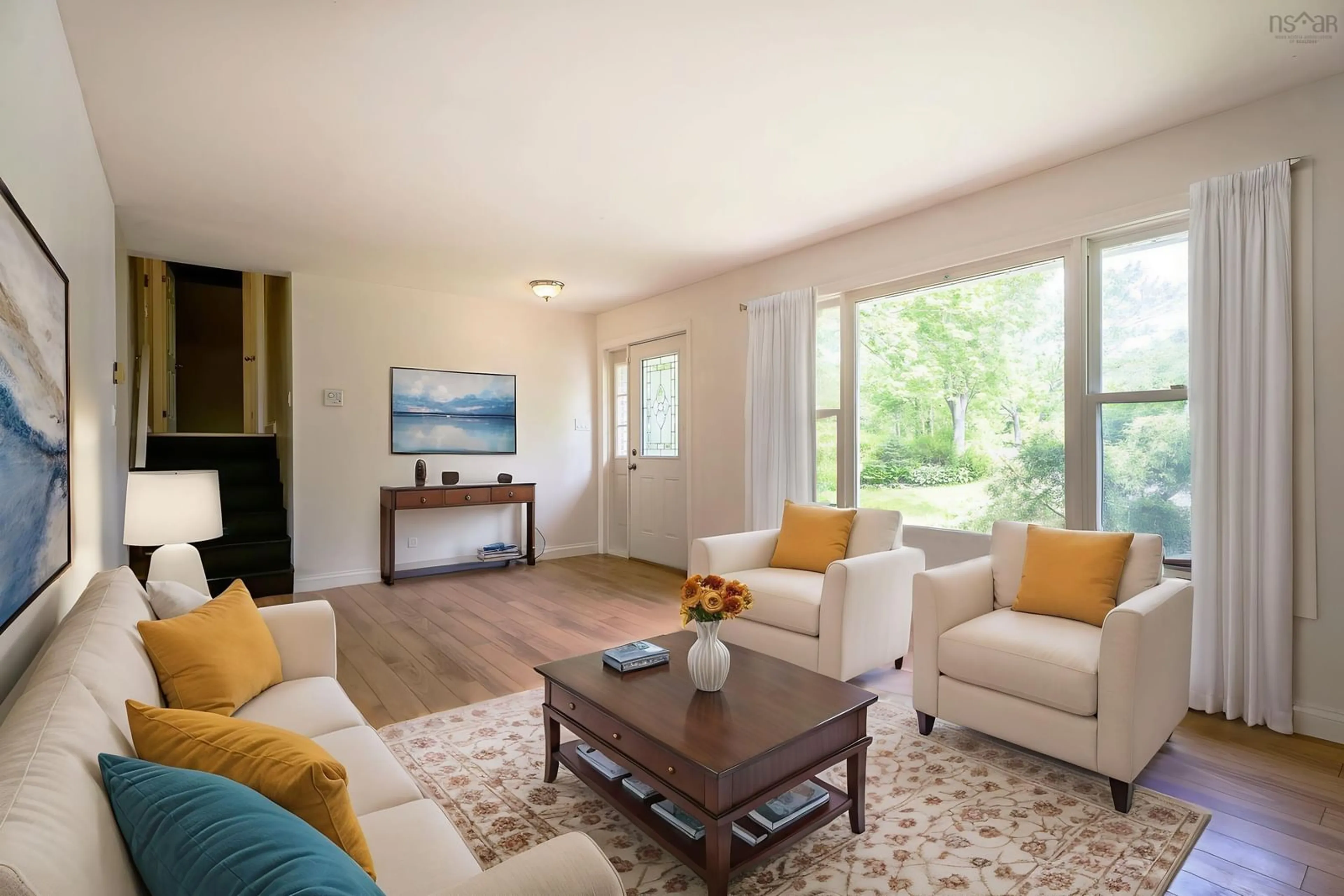 Living room with furniture, wood/laminate floor for 13 Greenhill Rd, Hammonds Plains Nova Scotia B3Z 1J6