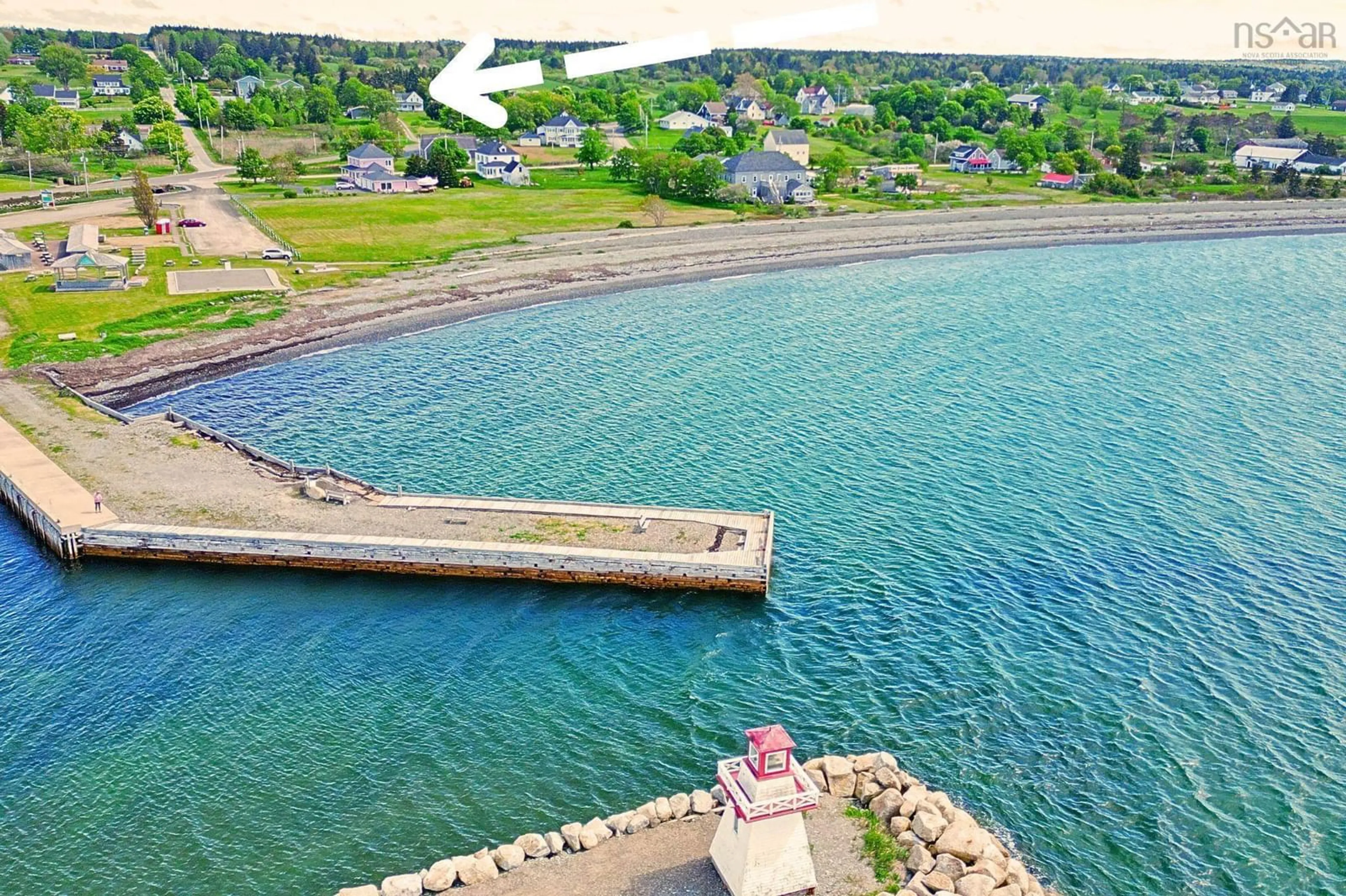 A pic from outside/outdoor area/front of a property/back of a property/a pic from drone, water/lake/river/ocean view for 3208 Highway 1, Belliveaus Cove Nova Scotia B0W 1J0