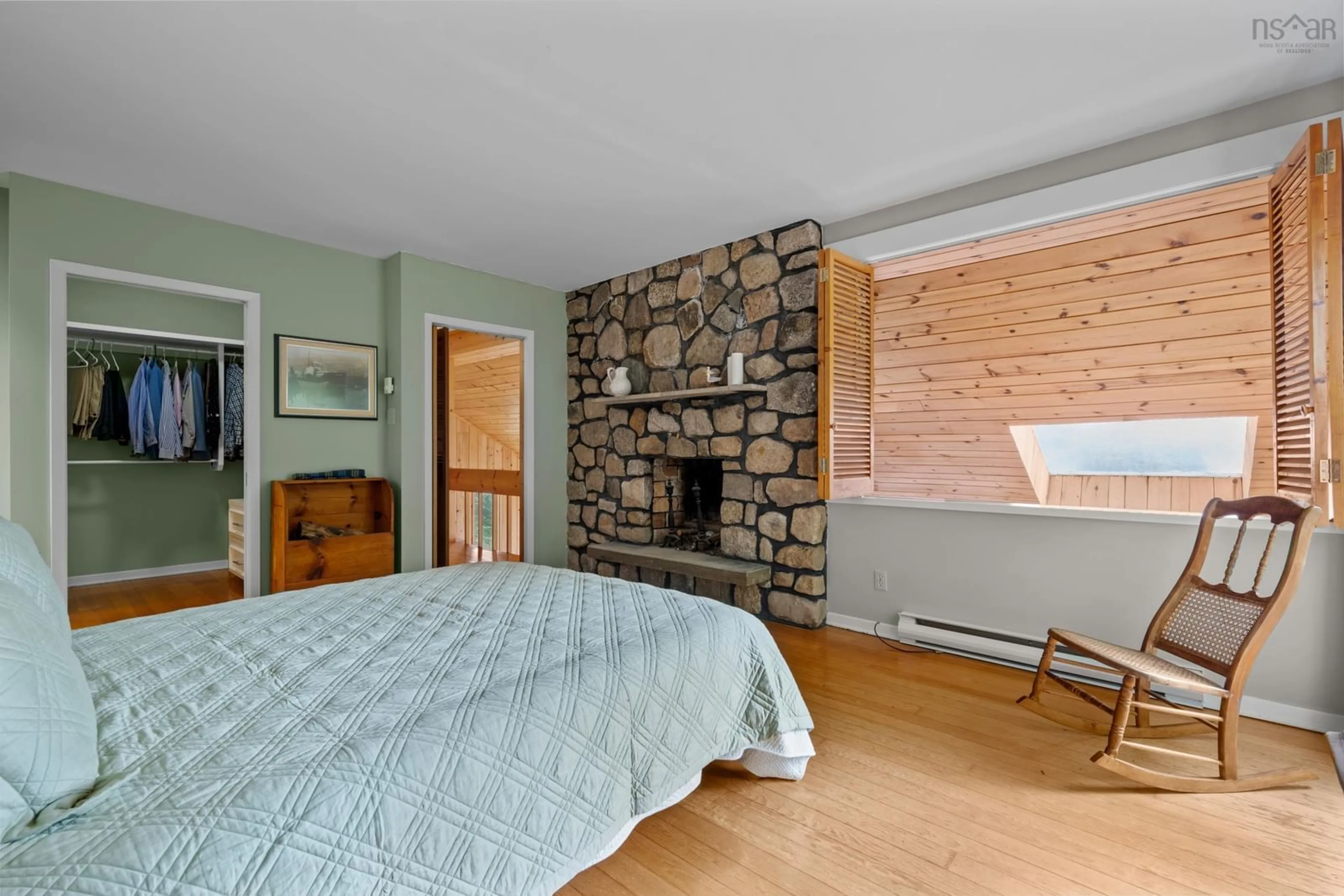Bedroom with bed, wood/laminate floor for 20 Sunnydale Dr, Glen Haven Nova Scotia B3Z 2T8