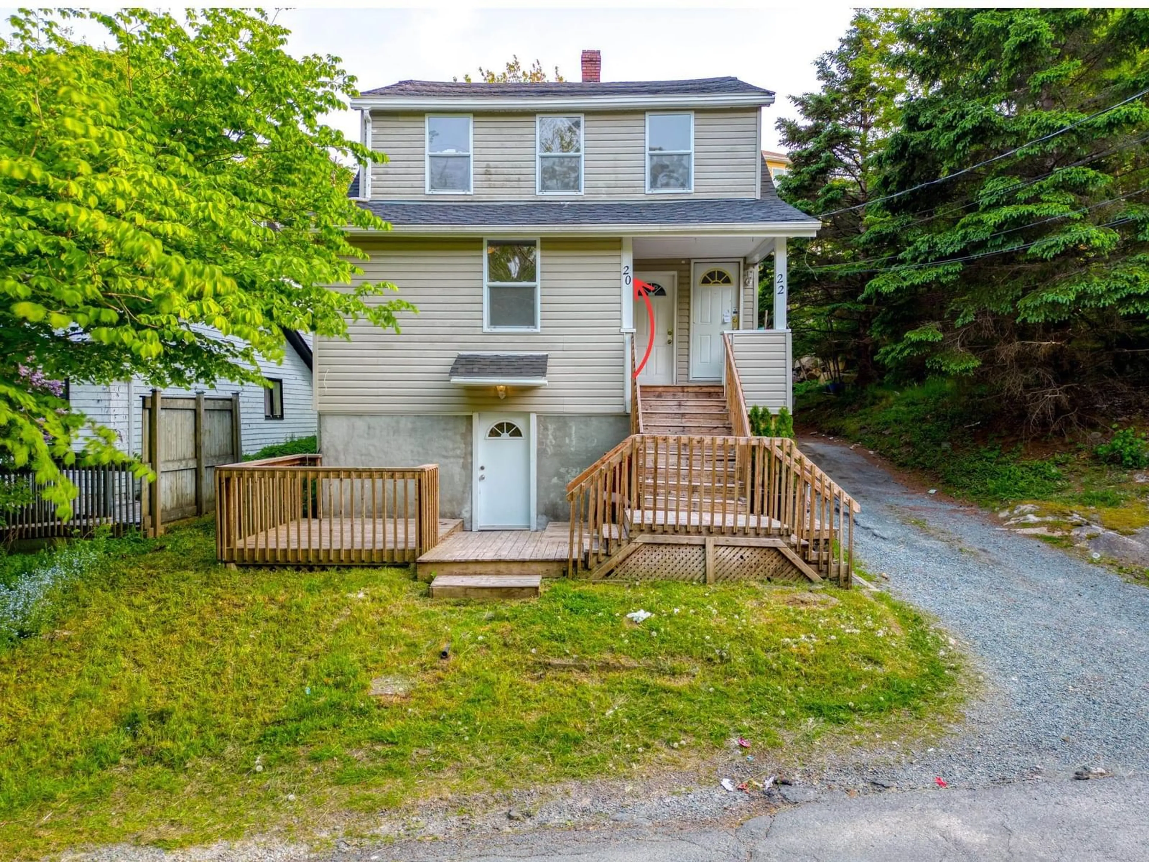 A pic from outside/outdoor area/front of a property/back of a property/a pic from drone, street for 20-22 Coronet Ave, Halifax Nova Scotia B3N 1L5