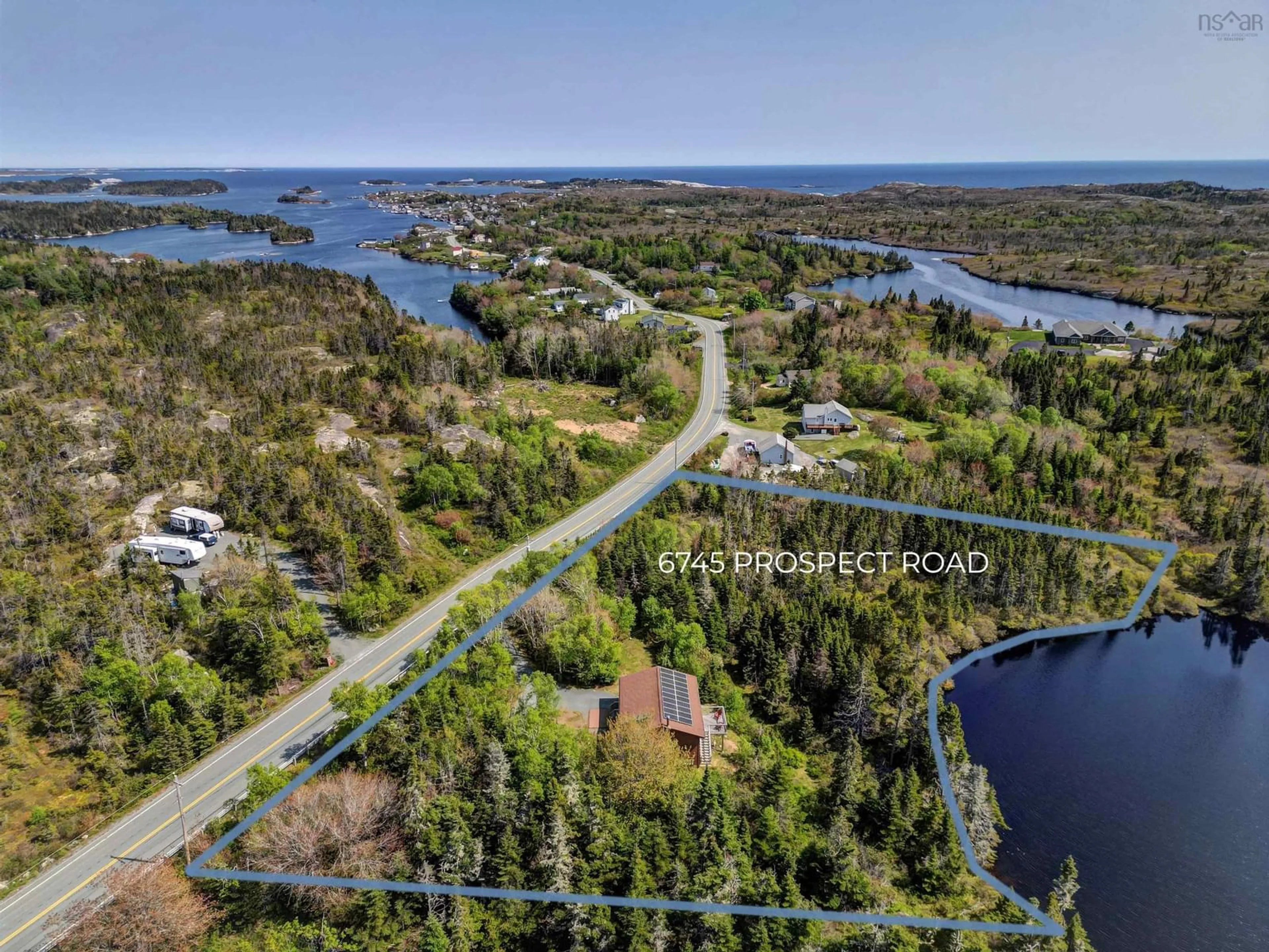 A pic from outside/outdoor area/front of a property/back of a property/a pic from drone, water/lake/river/ocean view for 6745 Prospect Rd, West Dover Nova Scotia B3Z 3T1
