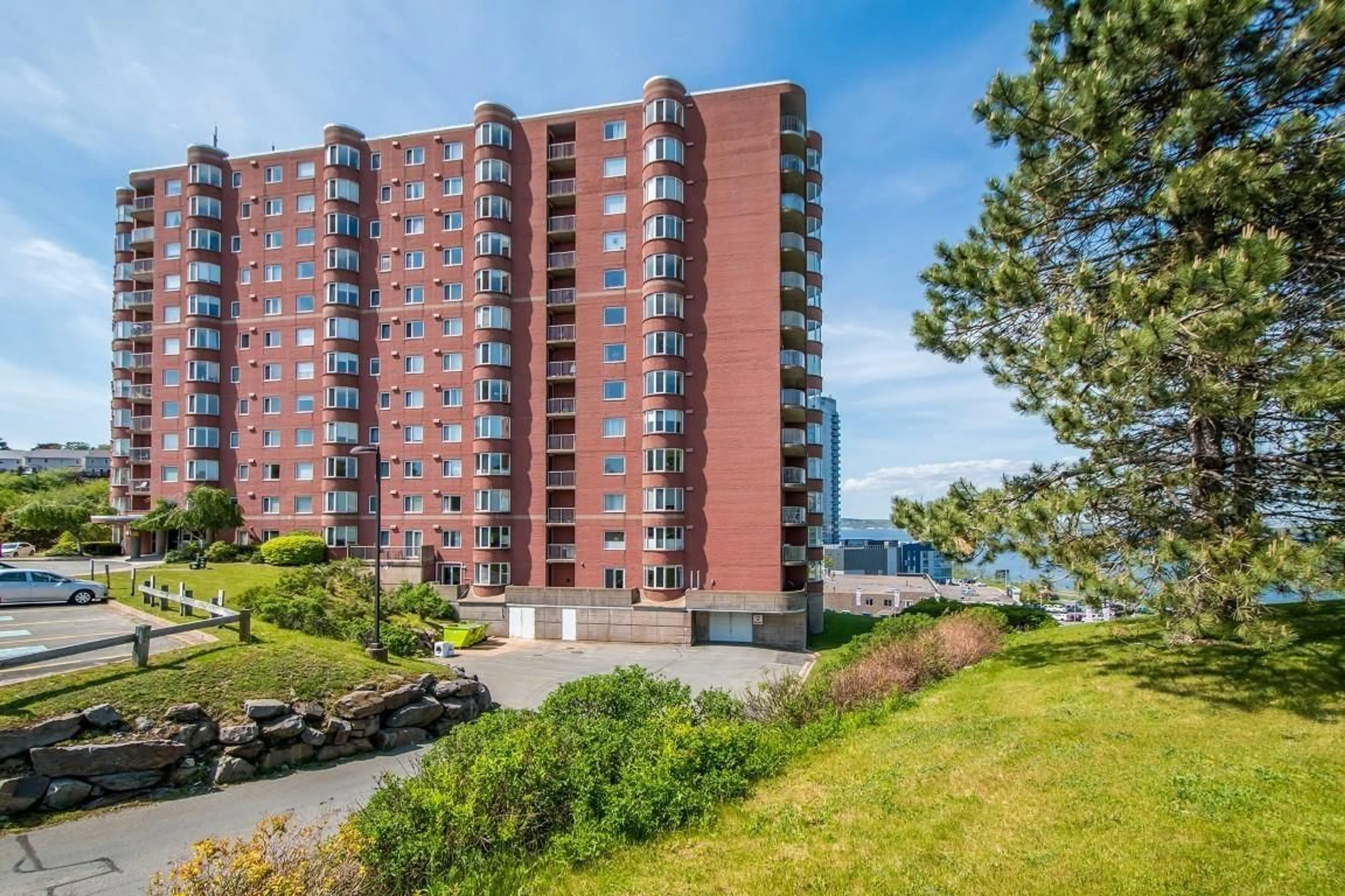 A pic from outside/outdoor area/front of a property/back of a property/a pic from drone, water/lake/river/ocean view for 45 Vimy Ave #1219, Halifax Nova Scotia B3M 4C5
