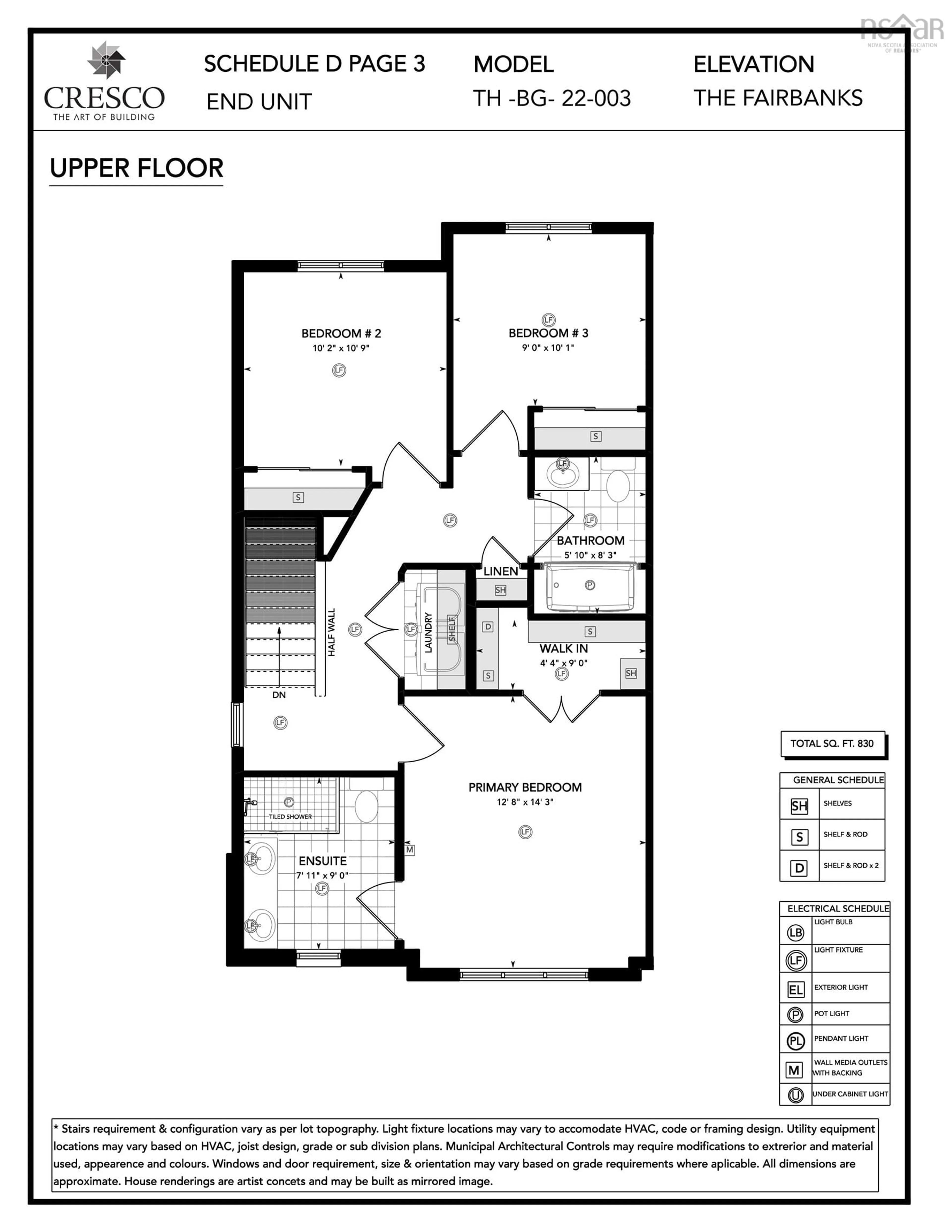 Floor plan for 99 Terrastone Ridge #SD-2D, Dartmouth Nova Scotia B2X 2G1