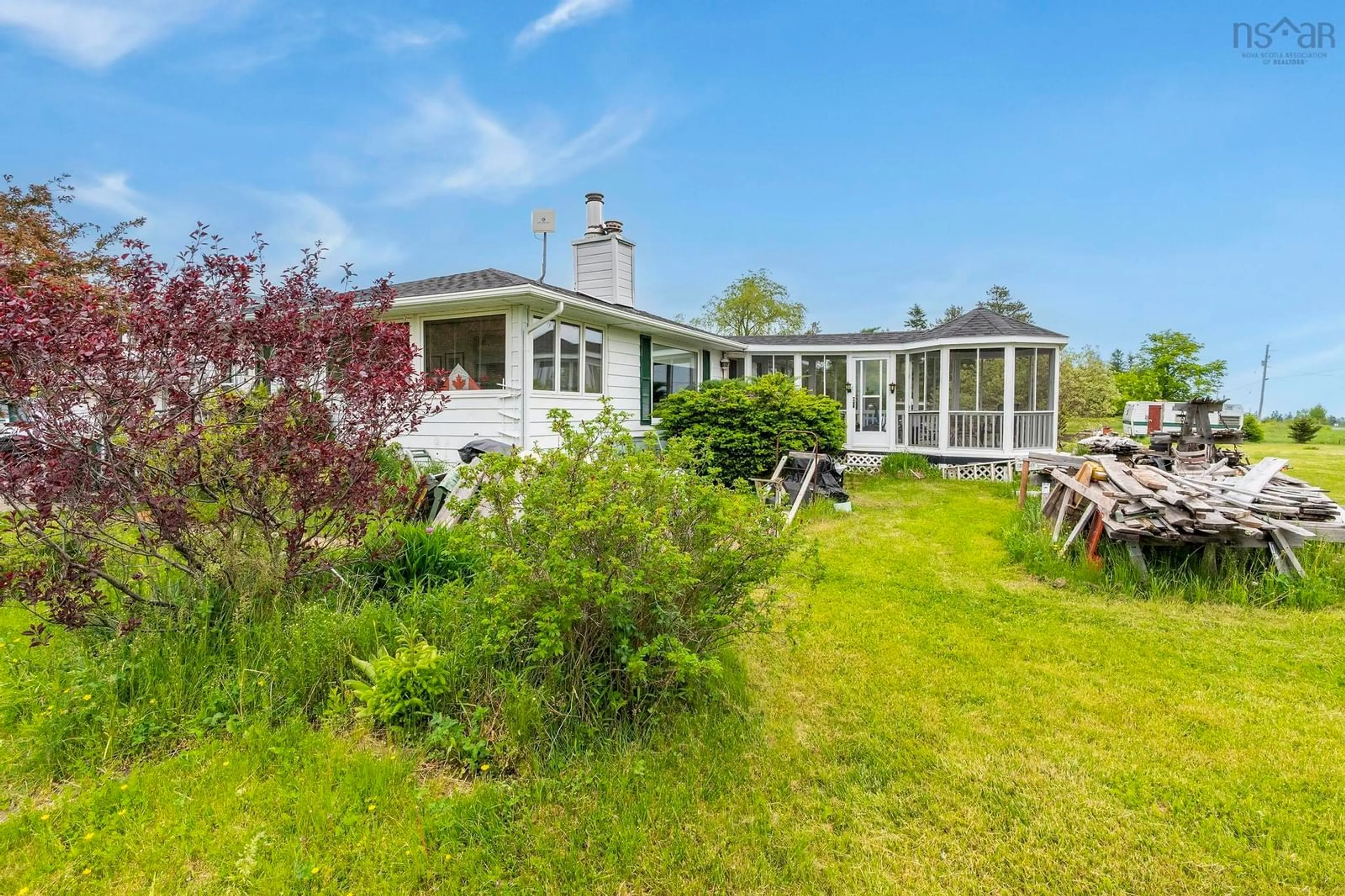 A pic from outside/outdoor area/front of a property/back of a property/a pic from drone, water/lake/river/ocean view for 12 Maclew Rd, Brule Point Nova Scotia B0K 1V0