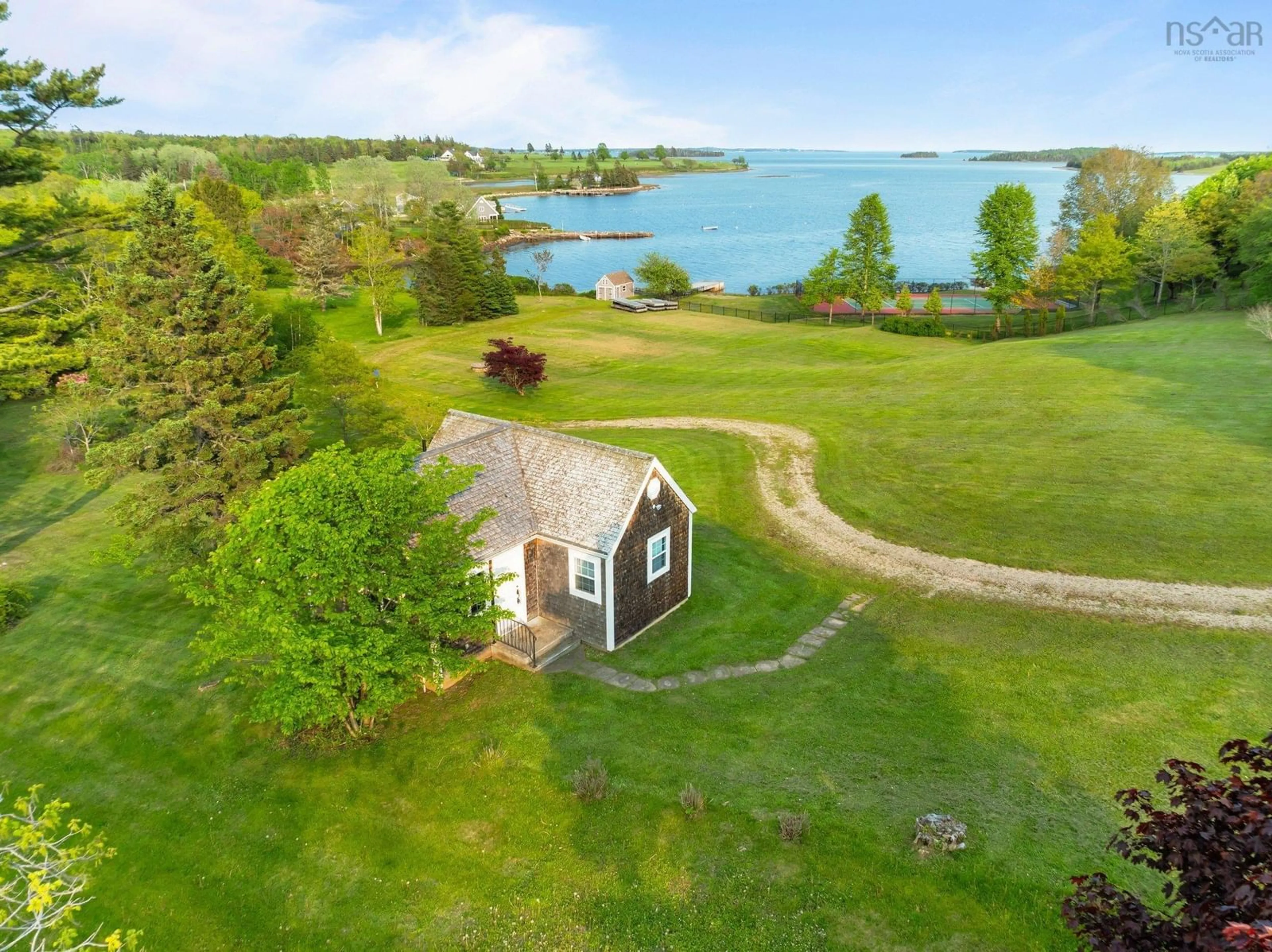 A pic from outside/outdoor area/front of a property/back of a property/a pic from drone, water/lake/river/ocean view for 4A Witmere Dr, Chester Nova Scotia B0J 1J0