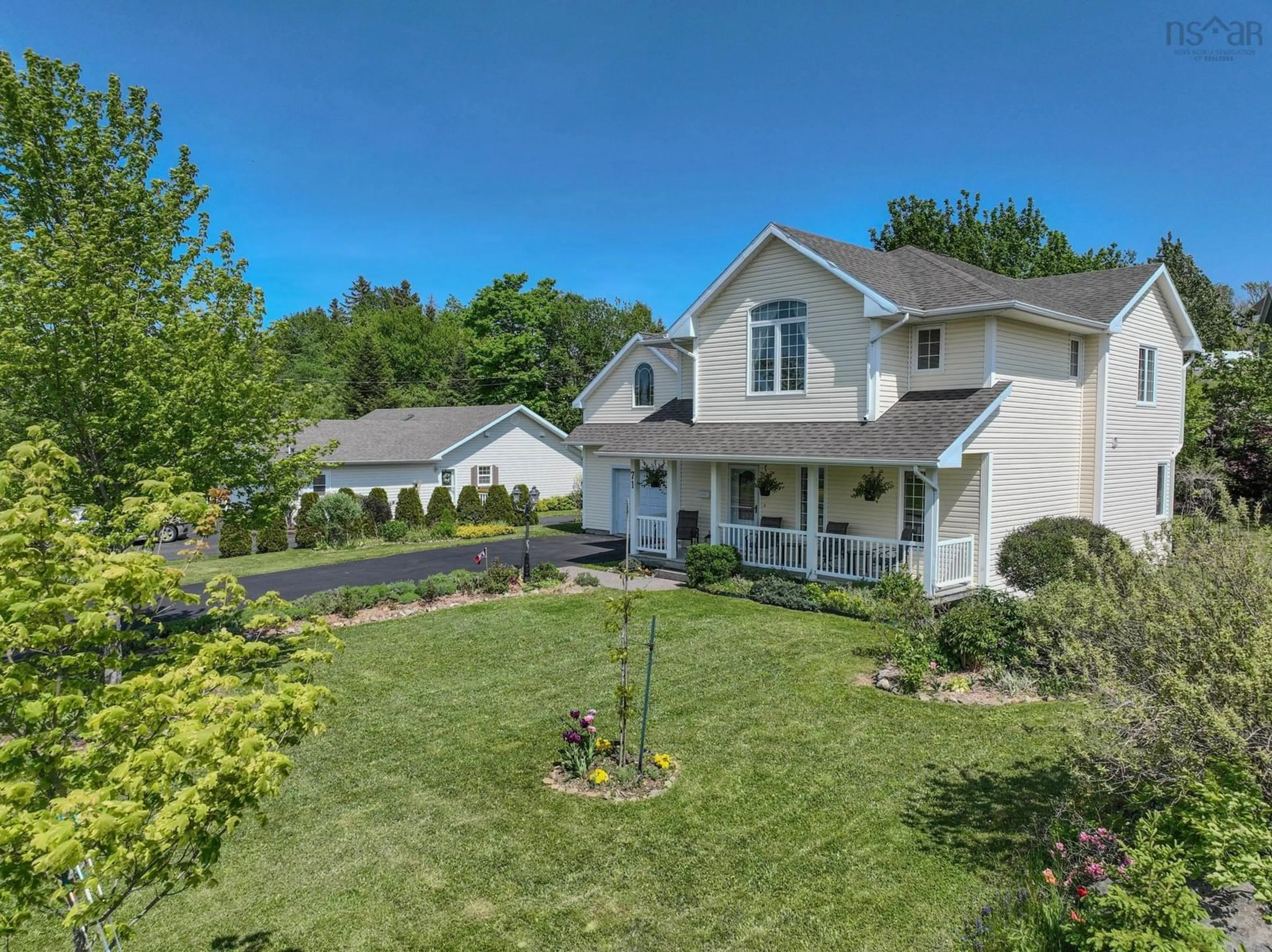 A pic from outside/outdoor area/front of a property/back of a property/a pic from drone, street for 71 Carmichael Dr, Sydney River Nova Scotia B1S 3J1