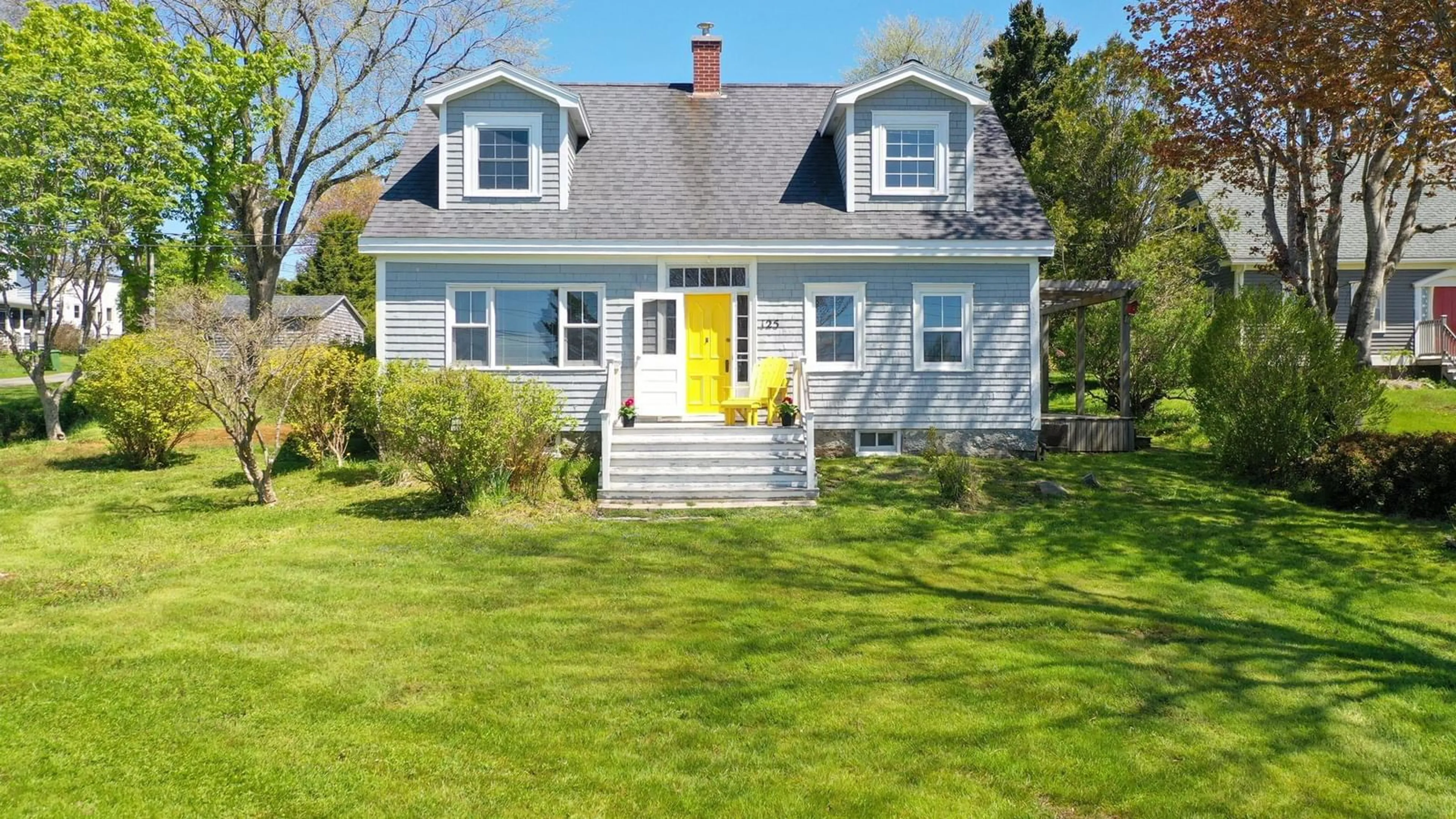 Home with vinyl exterior material, street for 125 Five Houses Road, Five Houses Nova Scotia B0J 2W0