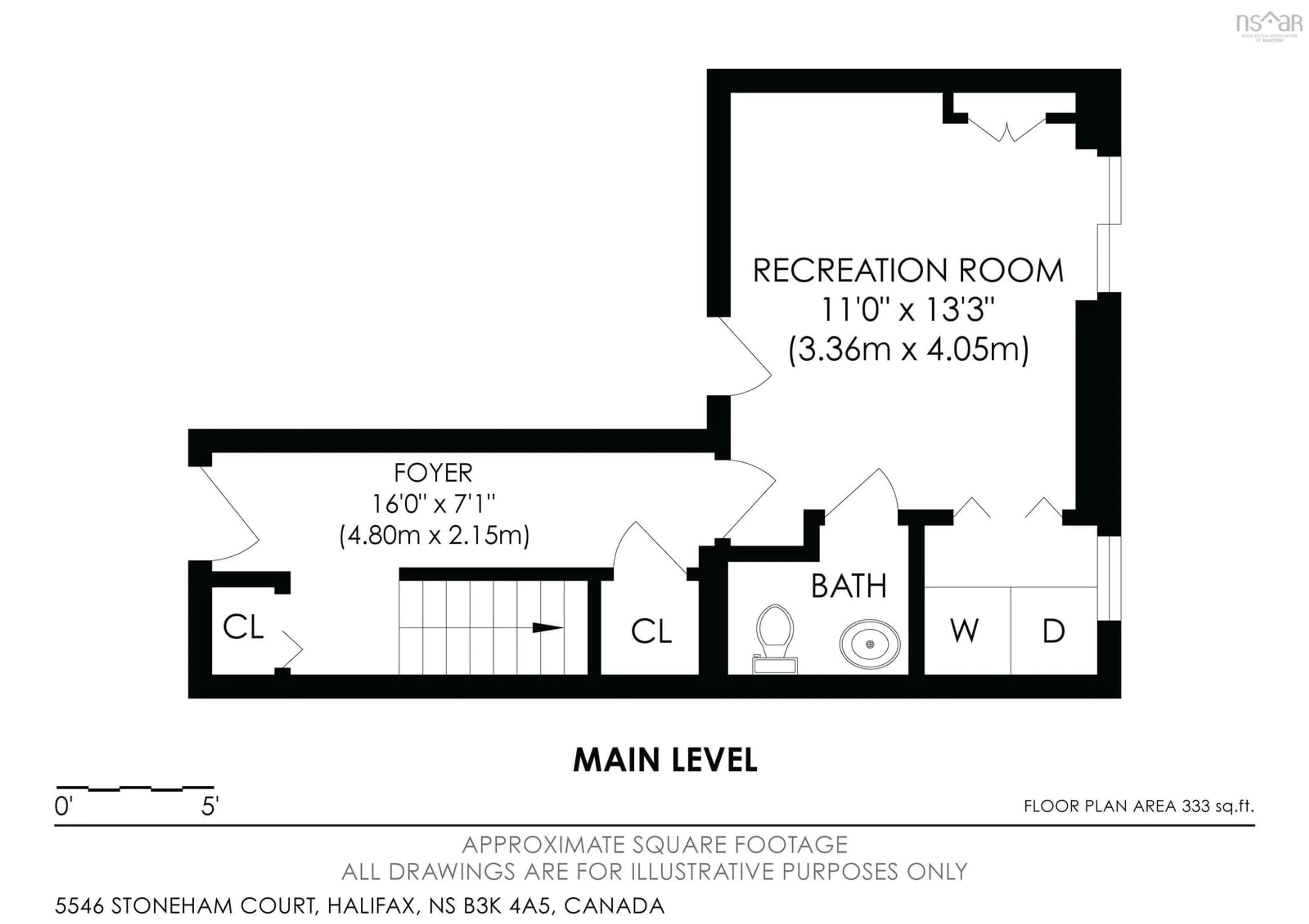 Floor plan for 5546 Stoneham Crt, Halifax Nova Scotia B3K 4A5
