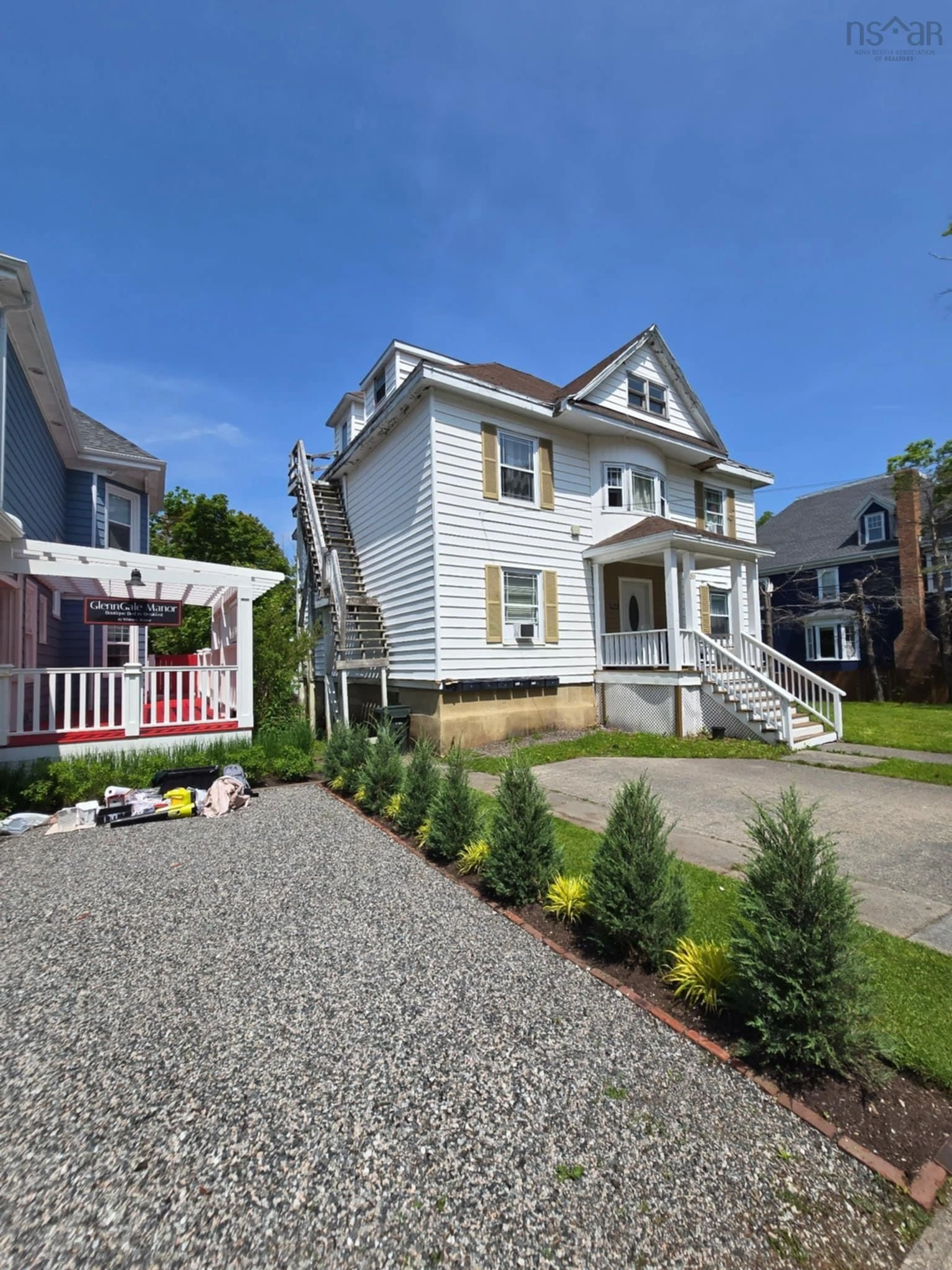 Home with vinyl exterior material, street for 85 Whitney Ave, Sydney Nova Scotia B1P 4Z8